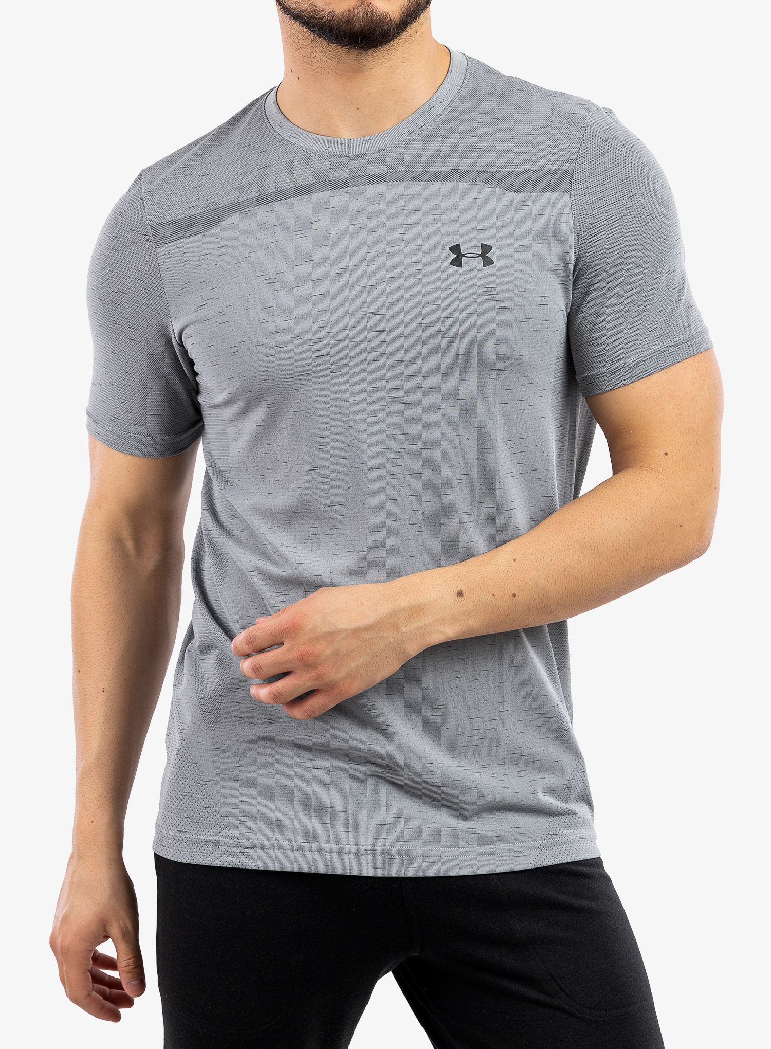 Tréninkové tričko Under Armour Seamless SS - mod gray/black