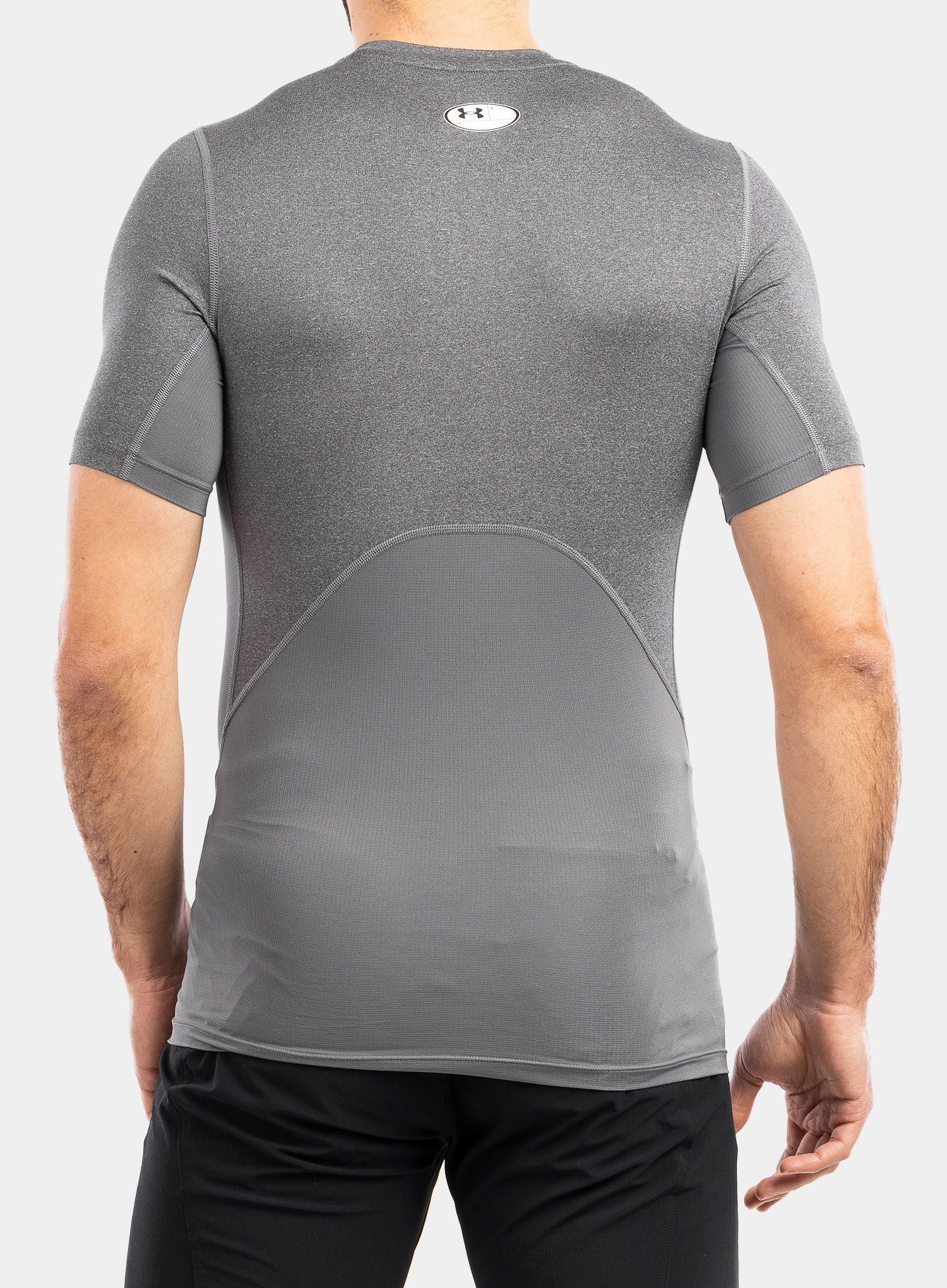 Tričko Under Armour HG Armour Comp S/S - c.heather/black