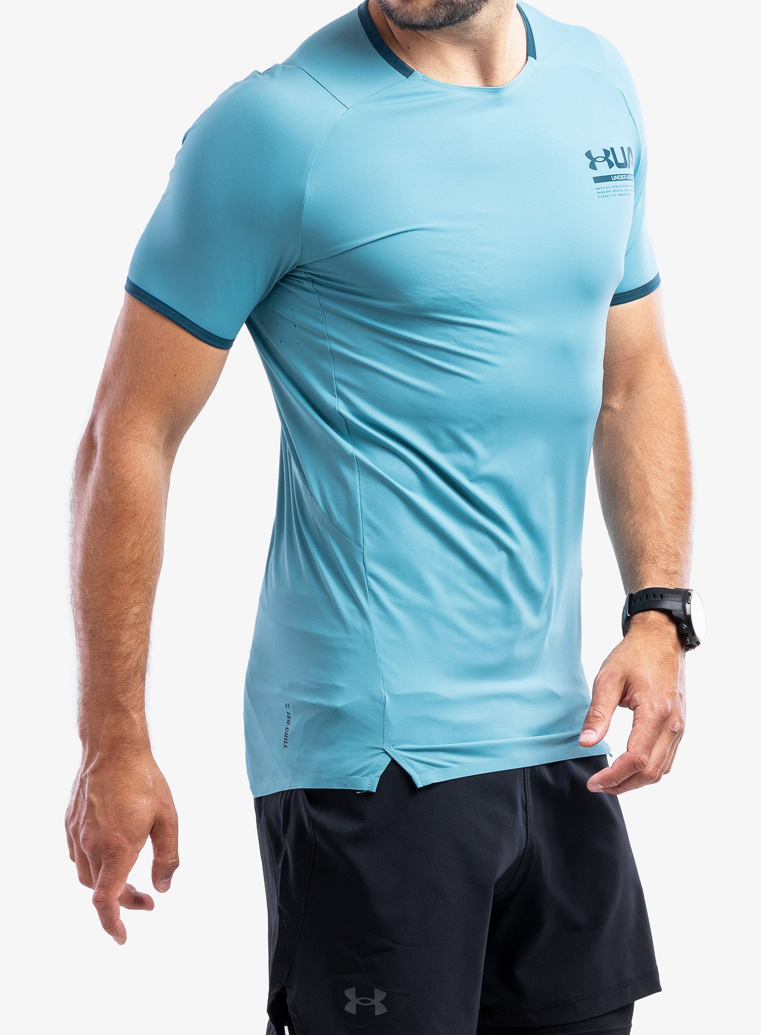 Tričko Under Armour HG IsoChill Perforated S/S - cosmos/d.cyan