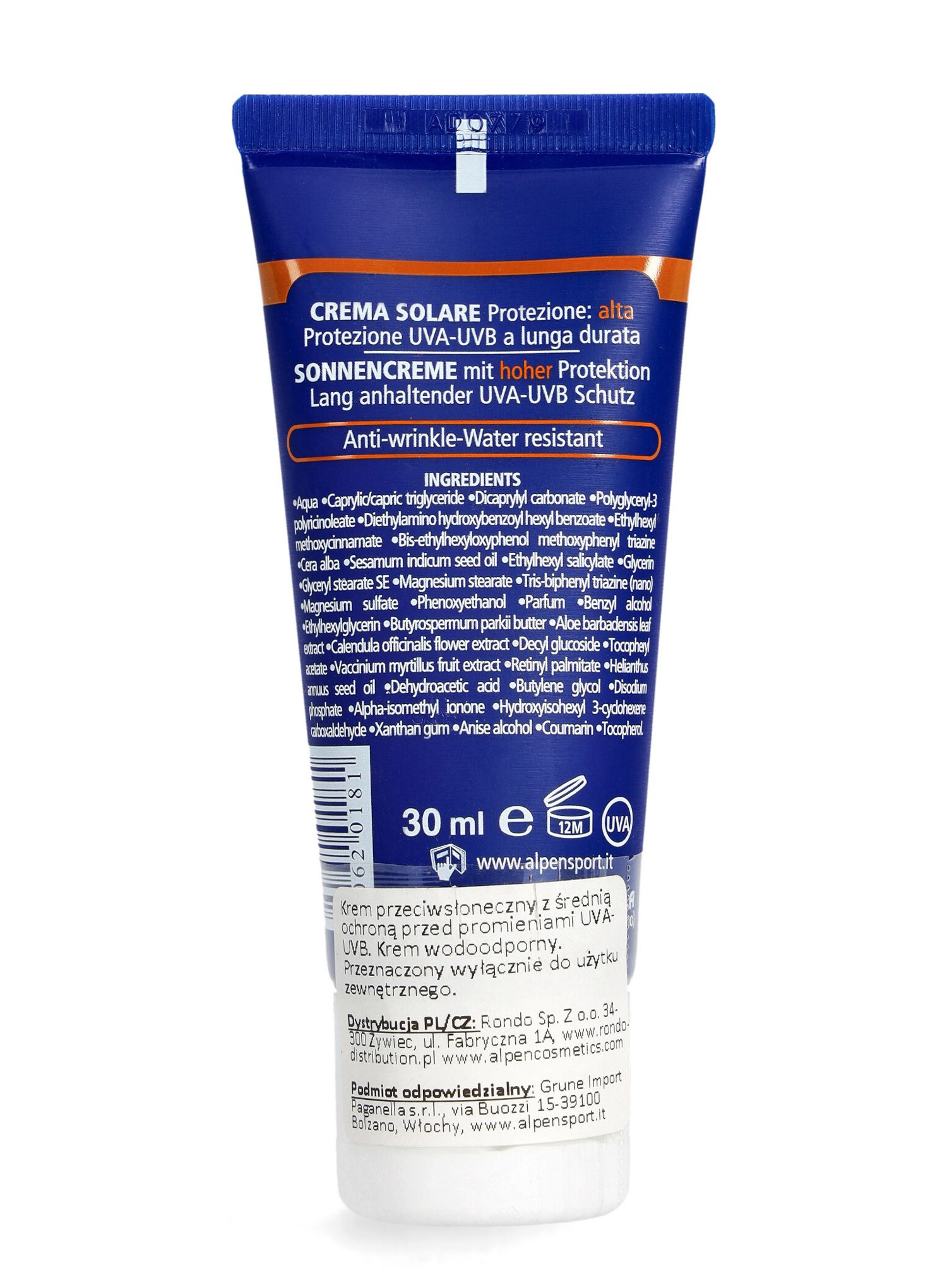Opalovací krém Alpen Sun Cream F.30