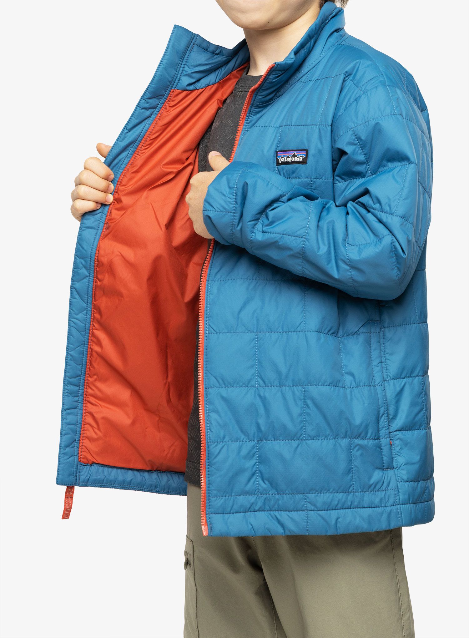 Chlapecká bunda Patagonia Nano Puff Brick Quilt Jacket - wavy blue