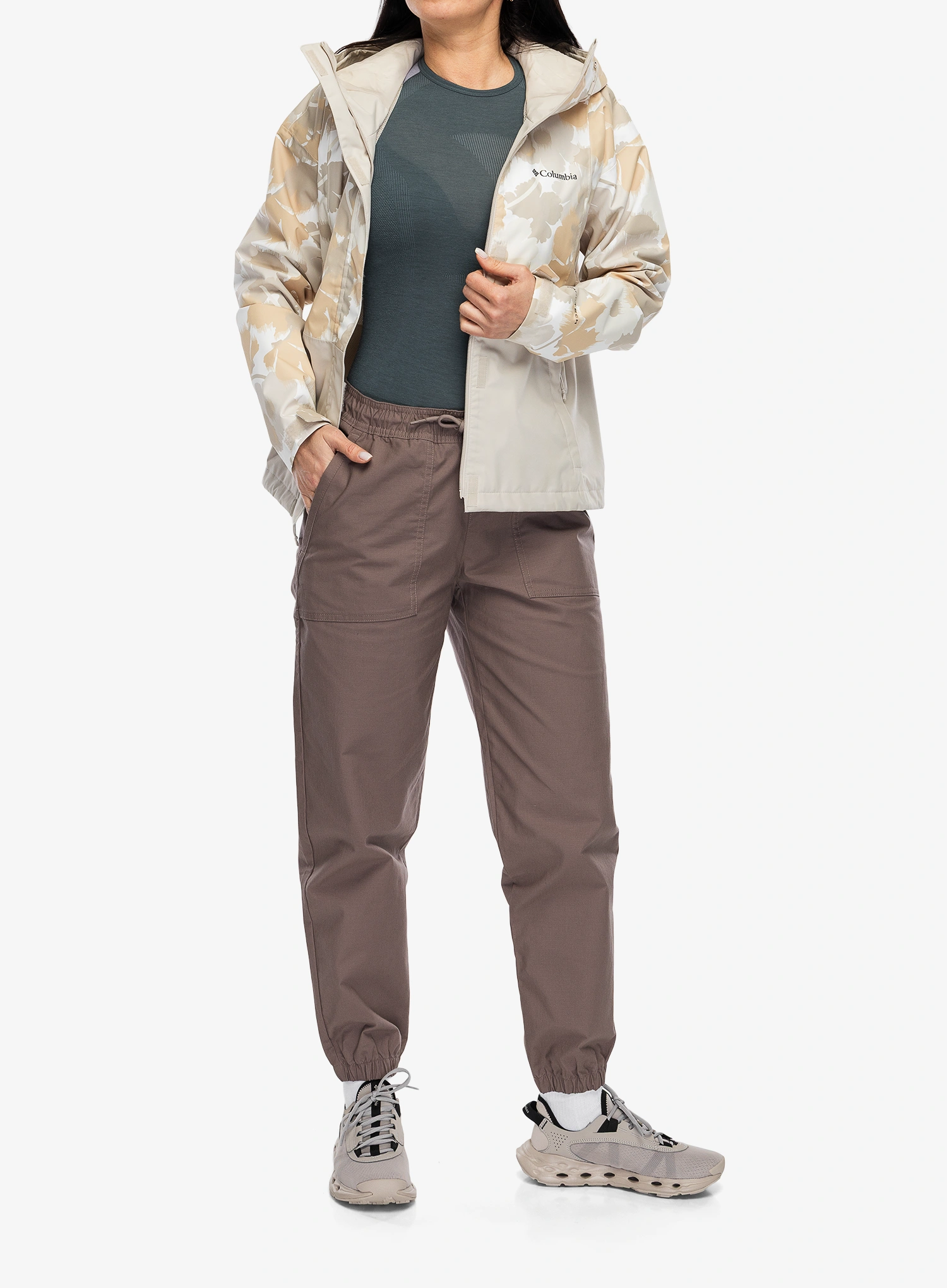 Dámská bunda Columbia Hikebound Printed Jacket - dark stone print/dark stone