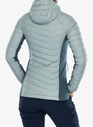 Dámská bunda Columbia Powder Pass II Hybrid Hooded Jacket - crushed blue/everblue