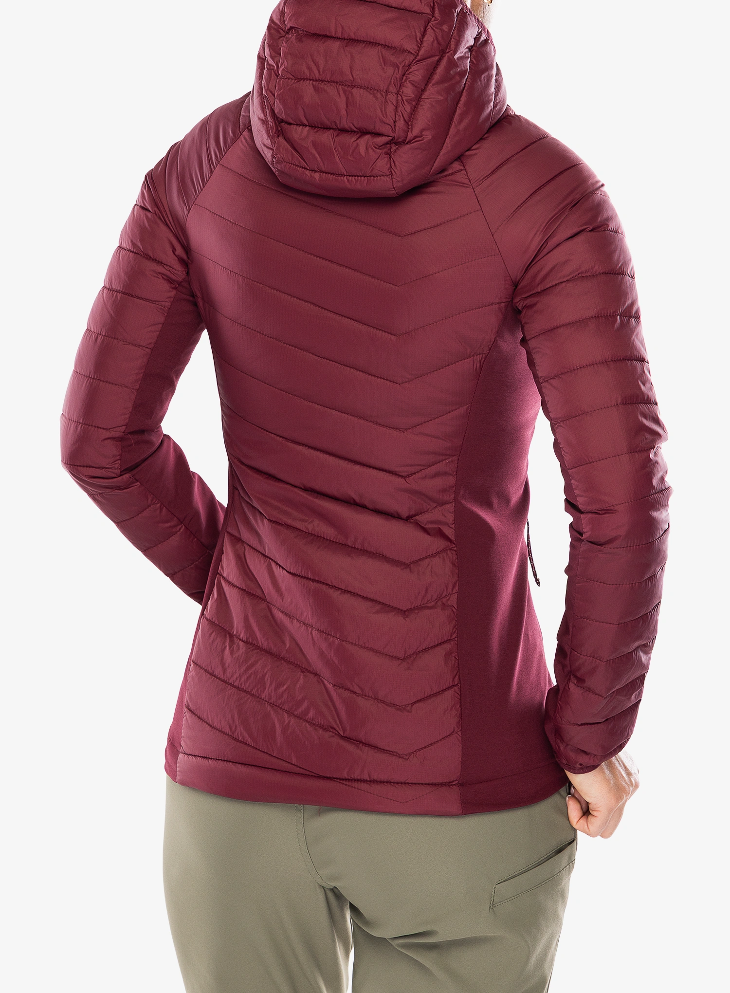 Dámská bunda Columbia Powder Pass II Hybrid Hooded Jacket - rich wine