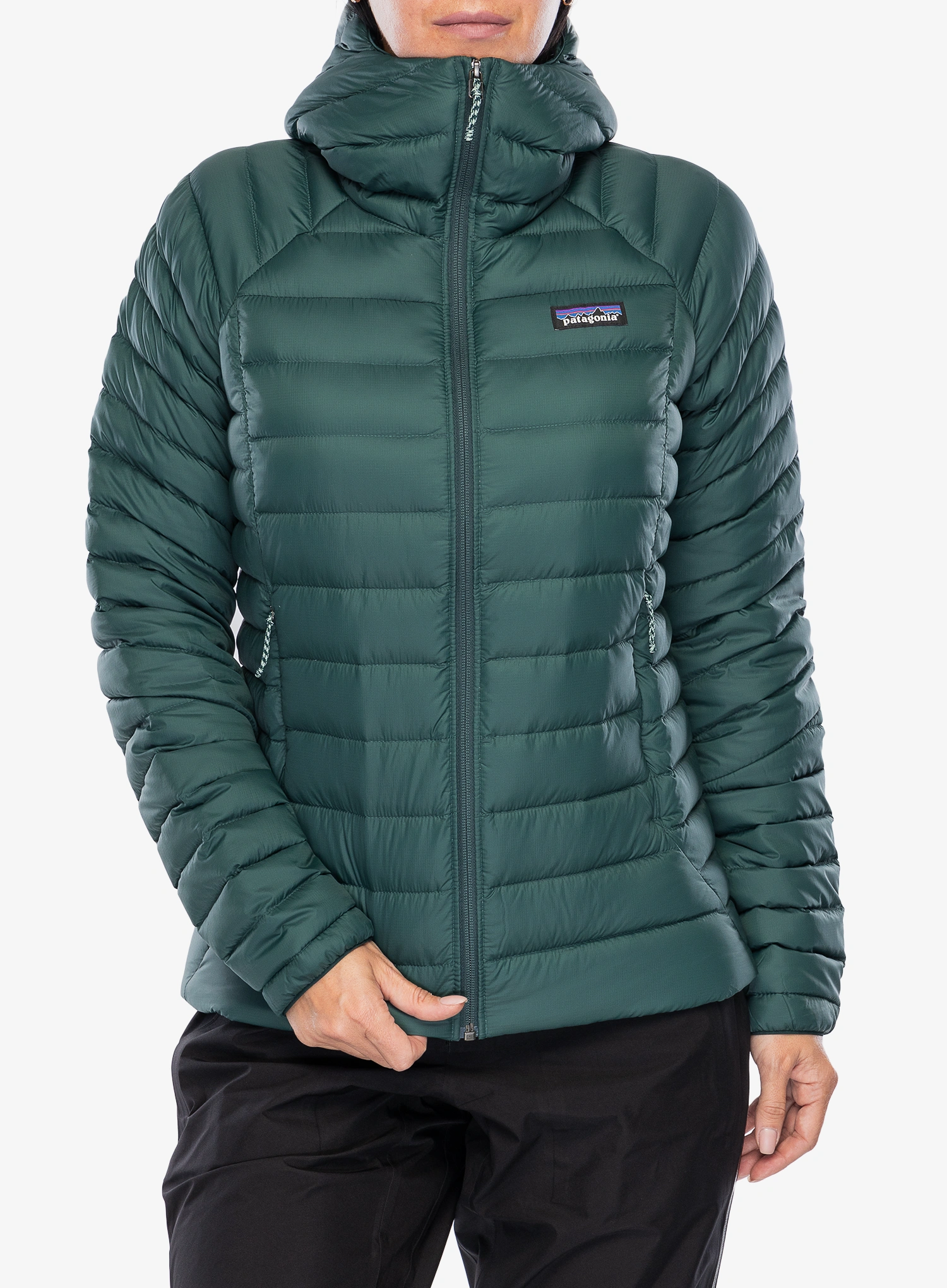 Dámská bunda Patagonia Down Sweater Hoody - cascade green