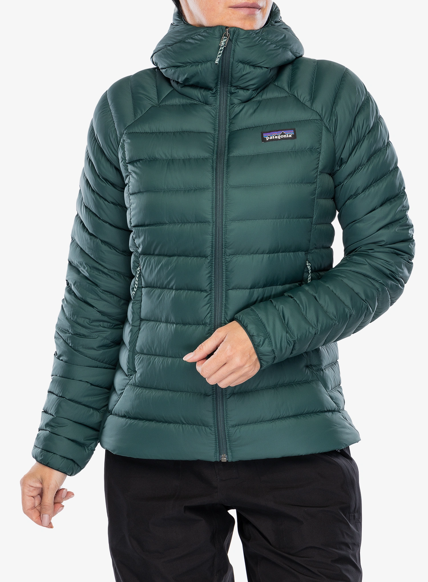 Dámská bunda Patagonia Down Sweater Hoody - cascade green