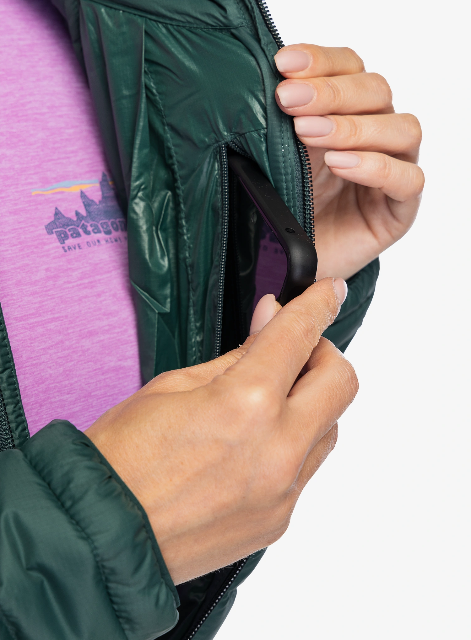 Dámská bunda Patagonia Down Sweater Hoody - cascade green