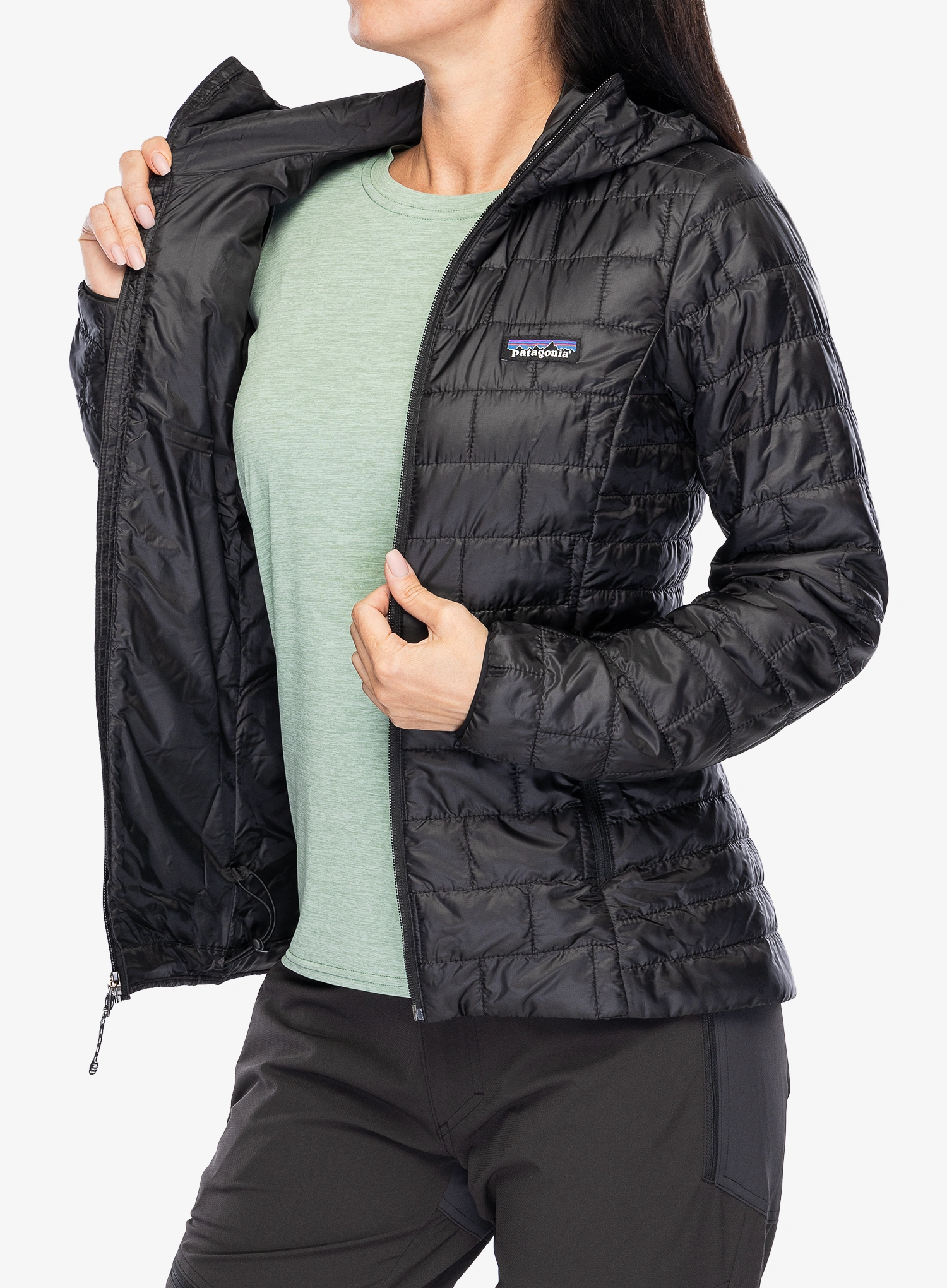 Dámská bunda Patagonia Nano Puff Hoody - black/black/black