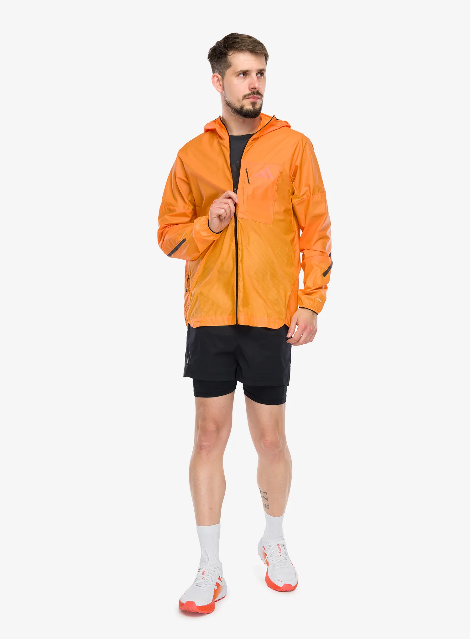 Bunda na běhání adidas TERREX Xperior CLIMA365 Light Windweave Jacket - impact orange/pure tangerine