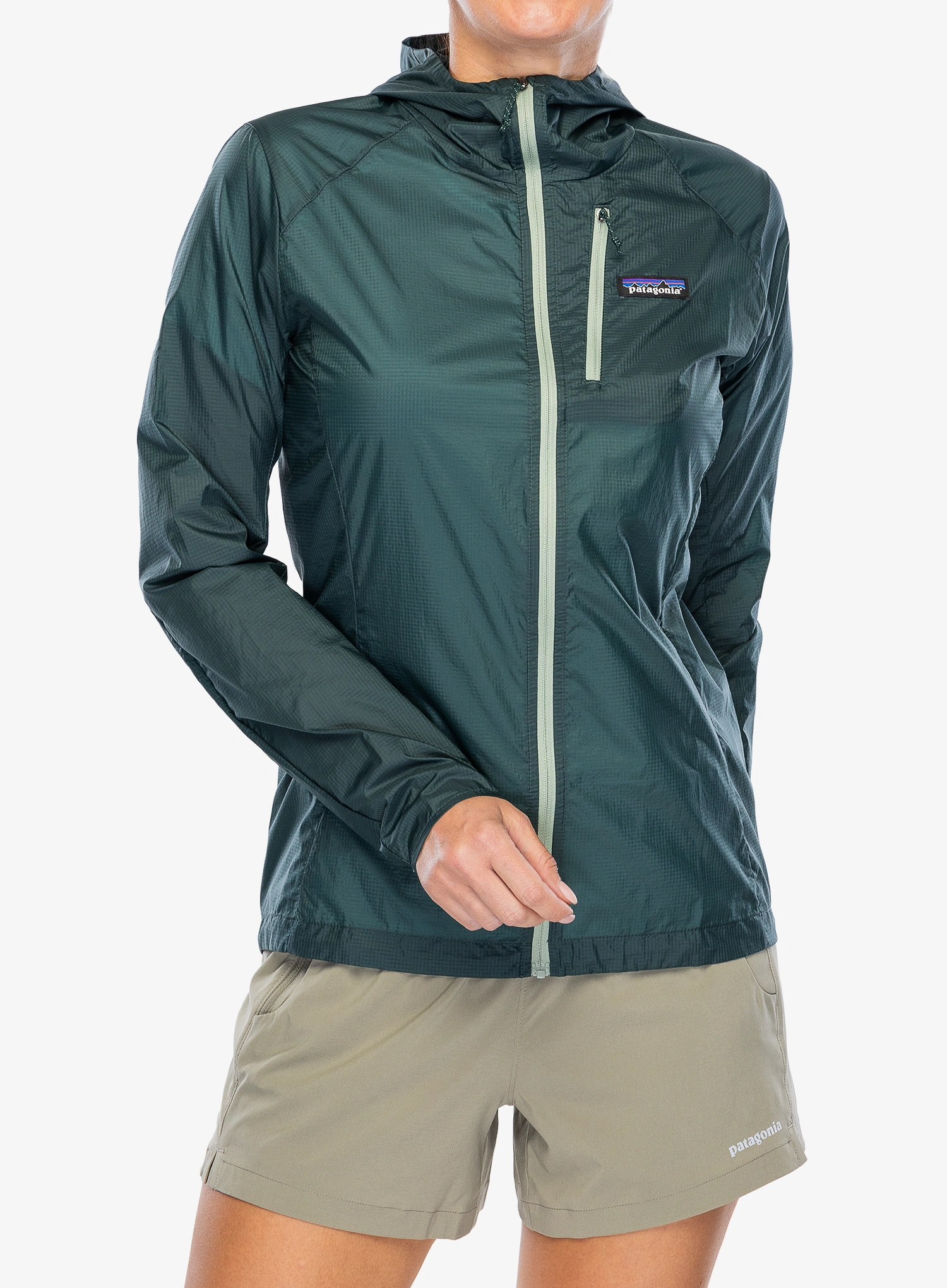 Bunda na běhání dámská Patagonia Houdini Jacket - cascade green