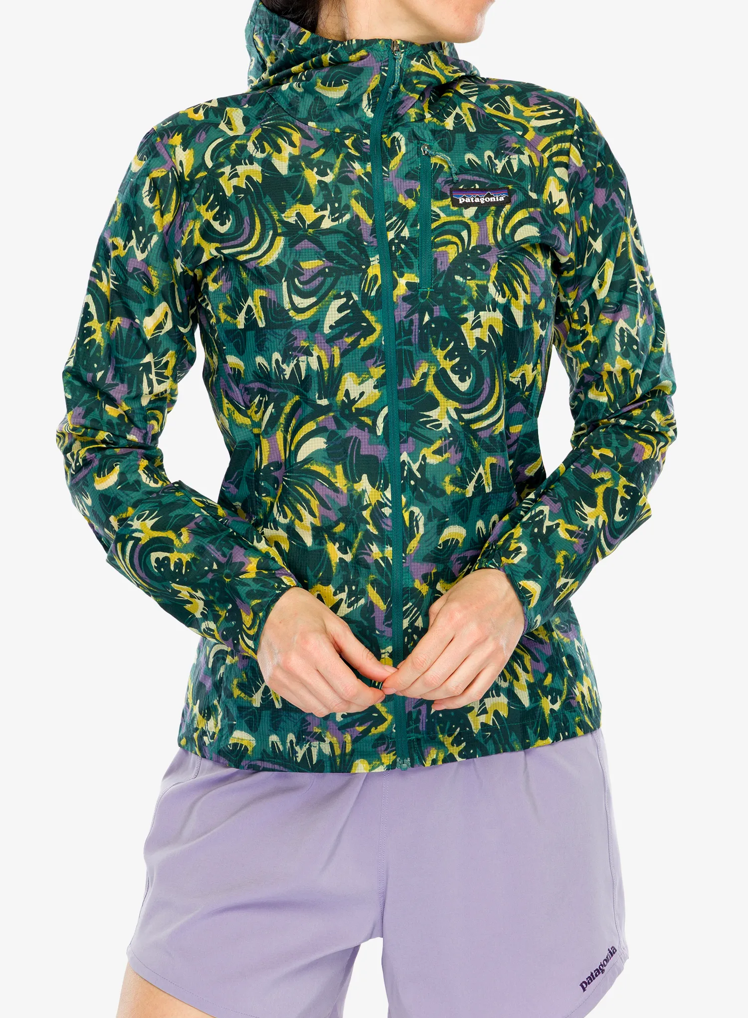 Bunda na běhání dámská Patagonia Houdini Jacket - wild botanist/wetland blue