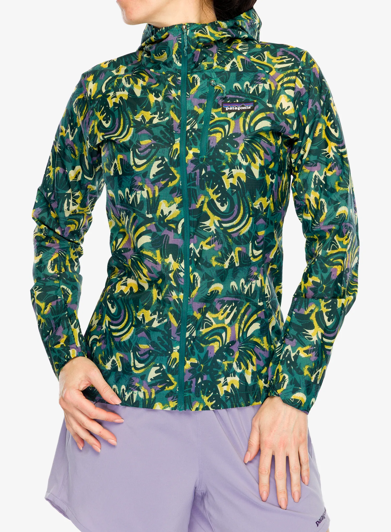 Bunda na běhání dámská Patagonia Houdini Jacket - wild botanist/wetland blue