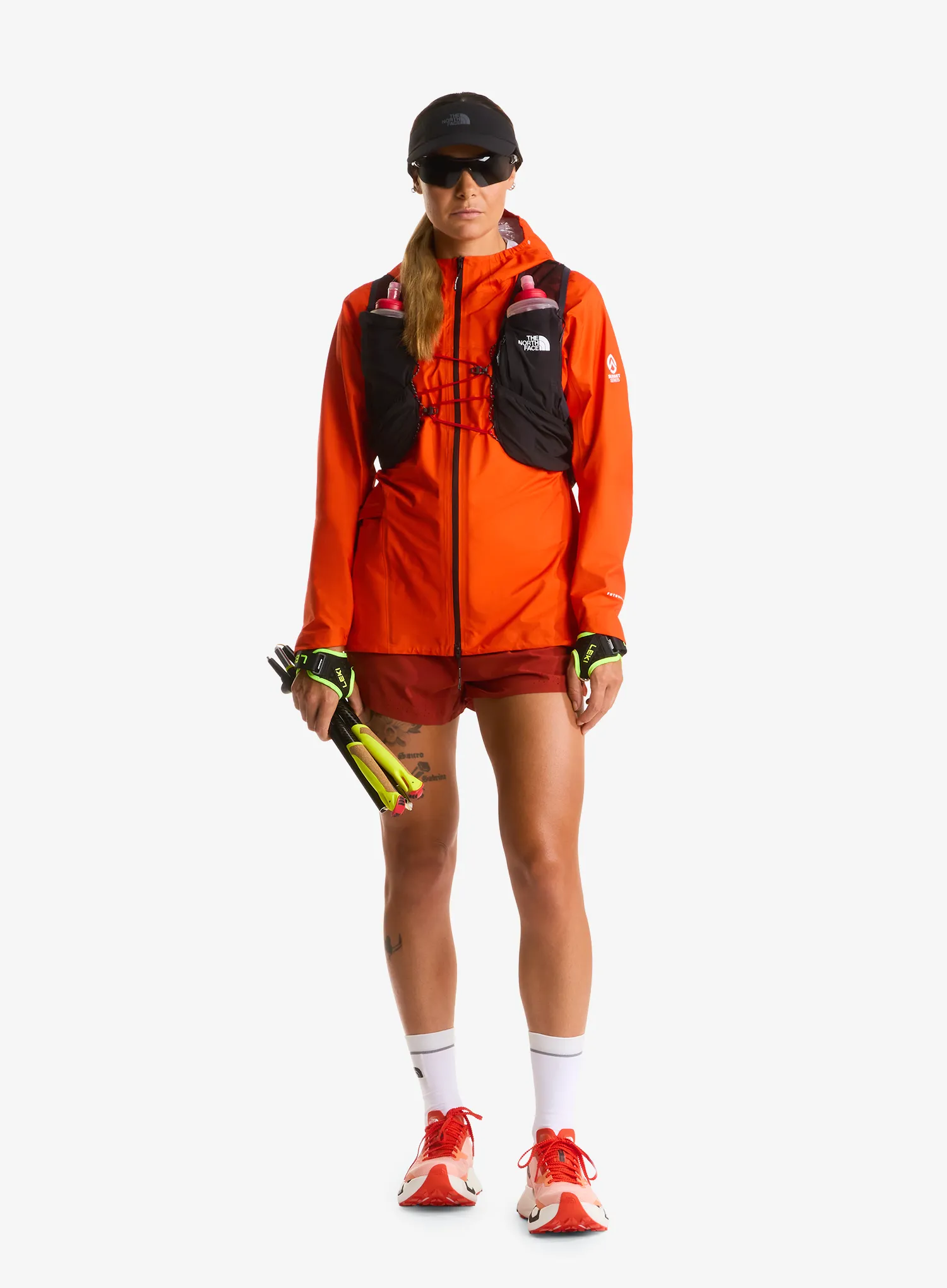 Bunda na běhání dámská The North Face Summit Superior FL Jacket - lava red