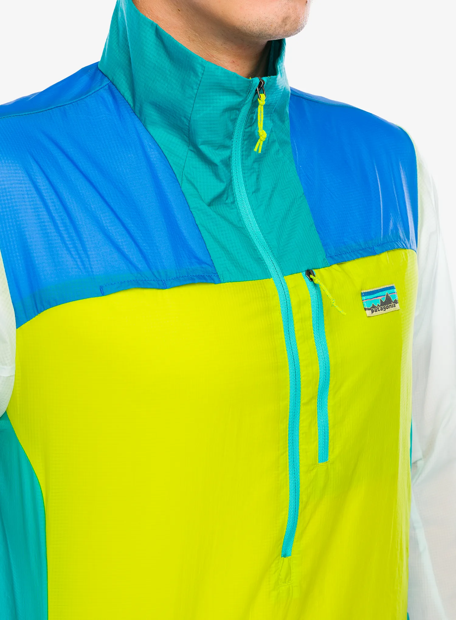 Bunda na běhání Patagonia Houdini Stash 1/2 Zip Pullover - phosphorus green
