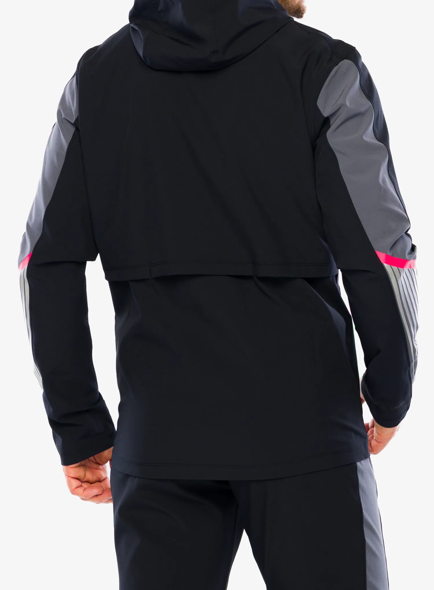 Bunda na běhání Under Armour Velociti Storm Hooded Jkt - black/castlerock/reflective