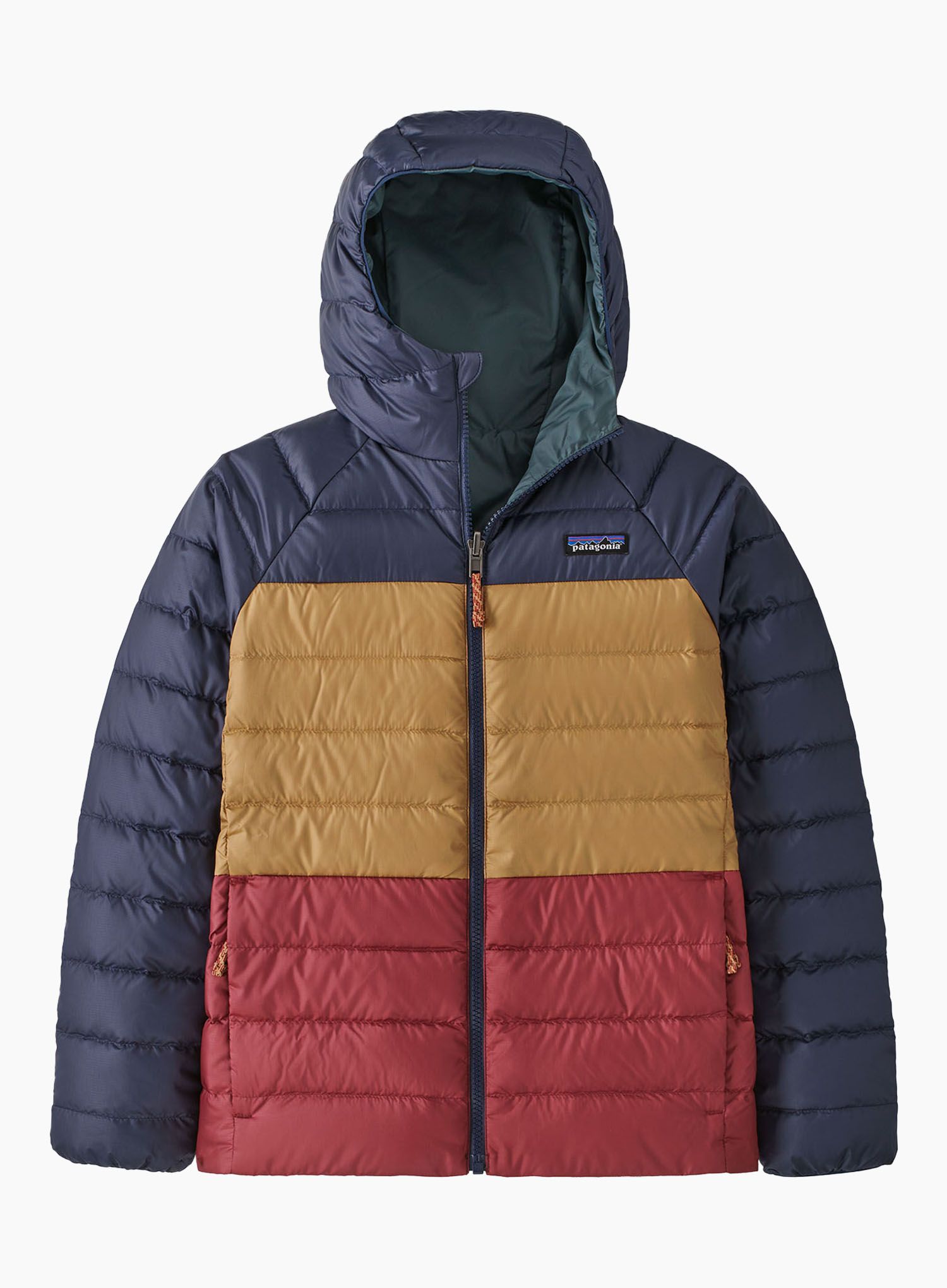 Dětská bunda Patagonia Reversible Down Sweater Hoody - nouveau green