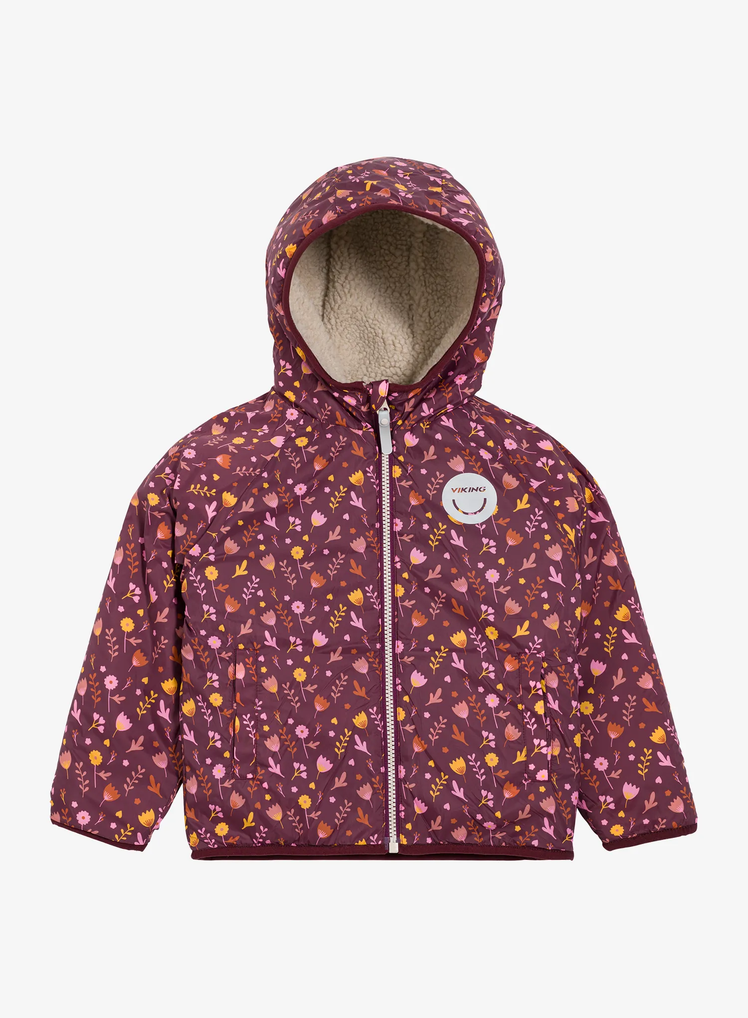 Dětská bunda Viking Play Reversible Pile Jacket - plum