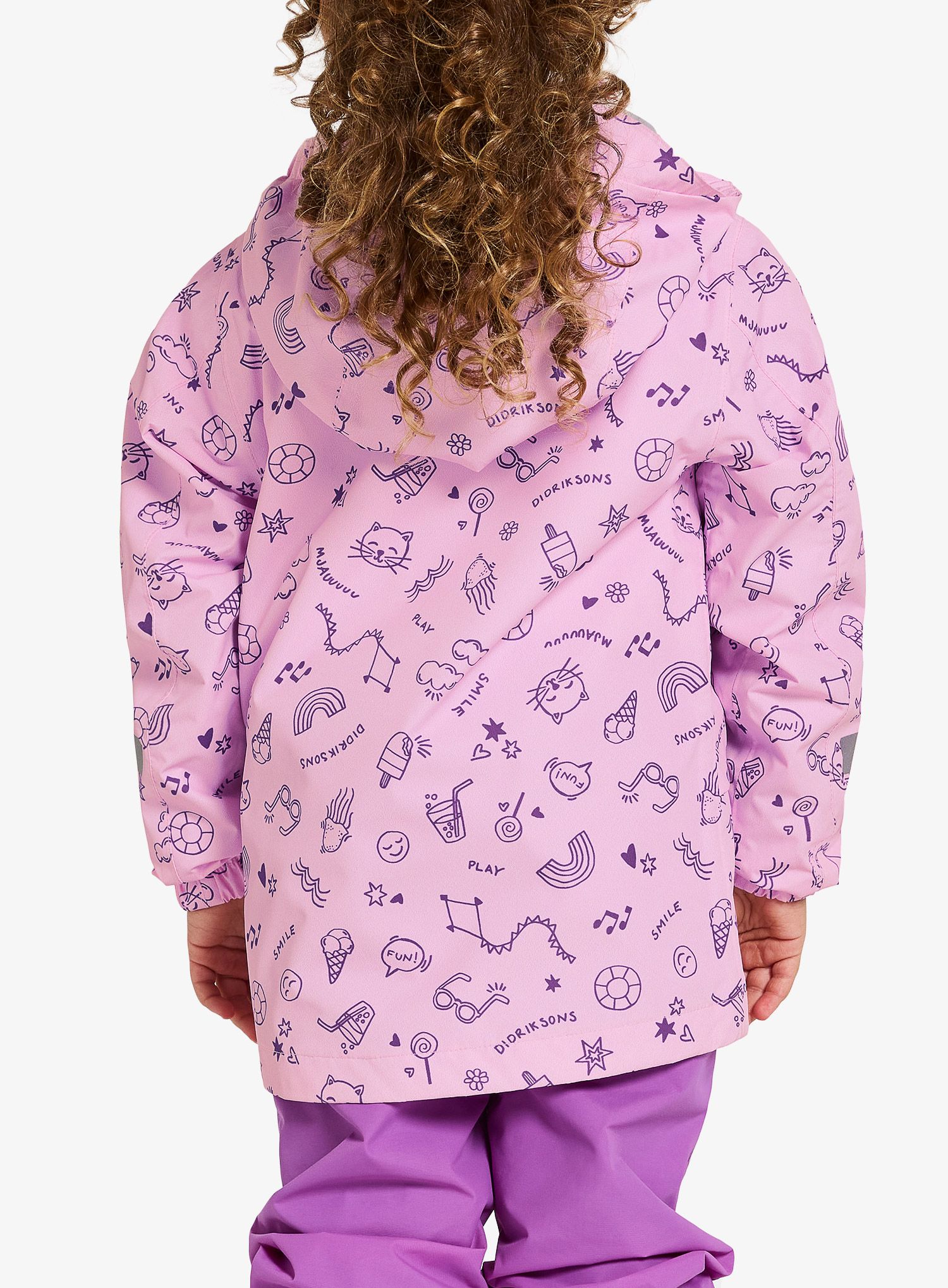 Dívčí bunda Didriksons Norma Print Jacket 3 - doodle orchid pink