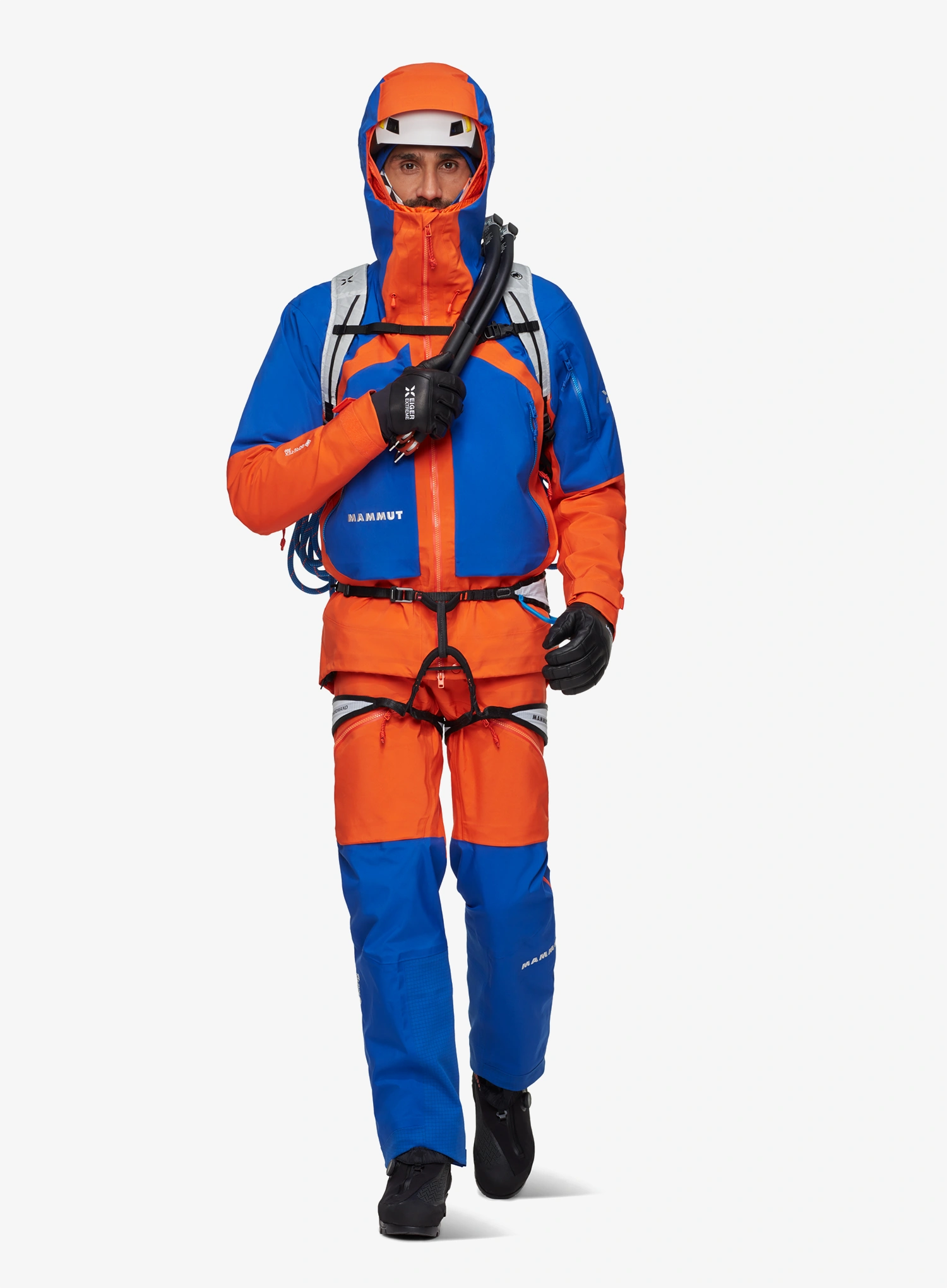 GORE TEX bunda Mammut Eiger Nordwand Pro HS Hooded Jacket - eiger orange/eiger blue