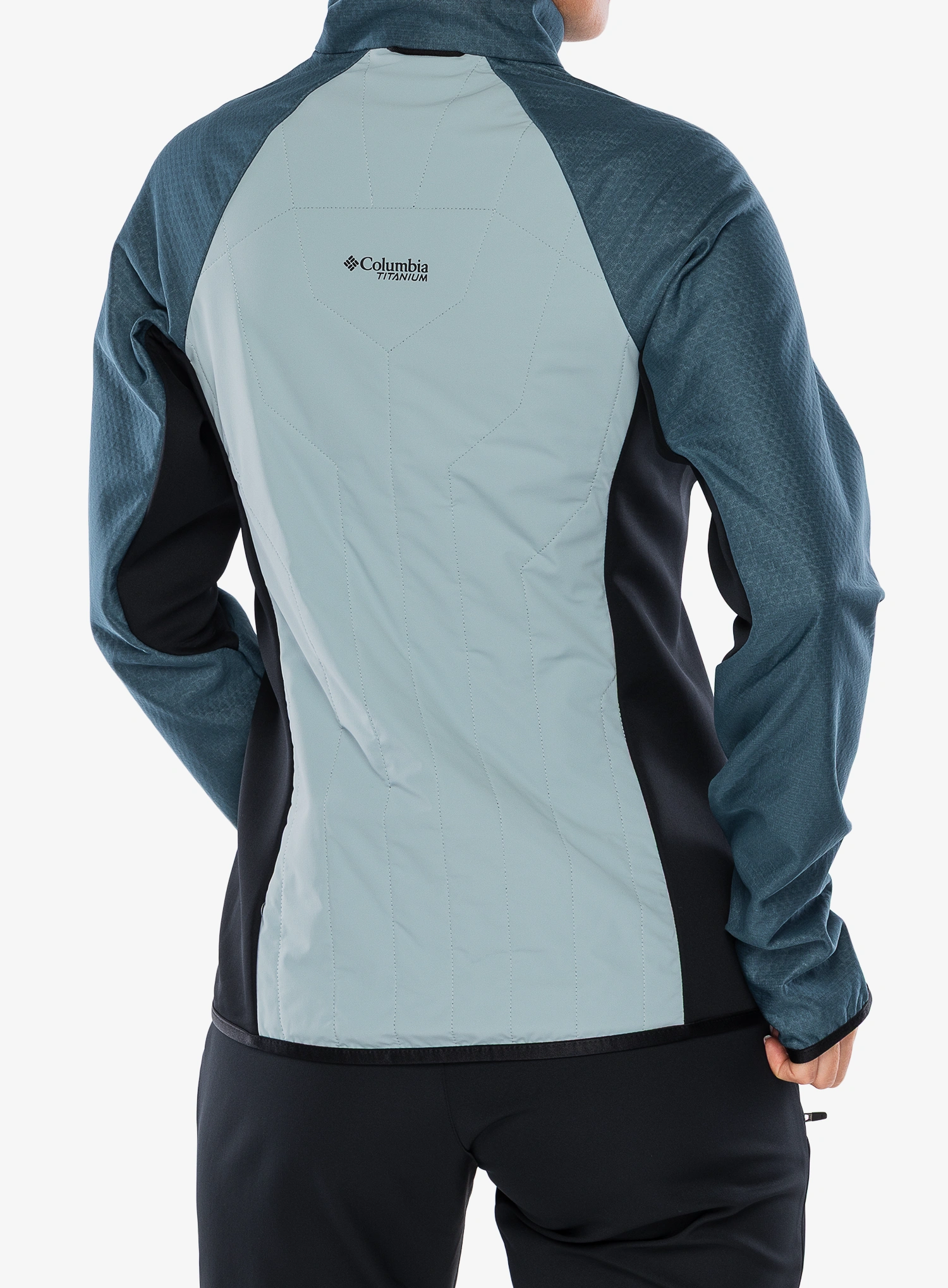Hybridní bunda dámská Columbia Arctic Crest Hybrid Full Zip - blue/everblue/black