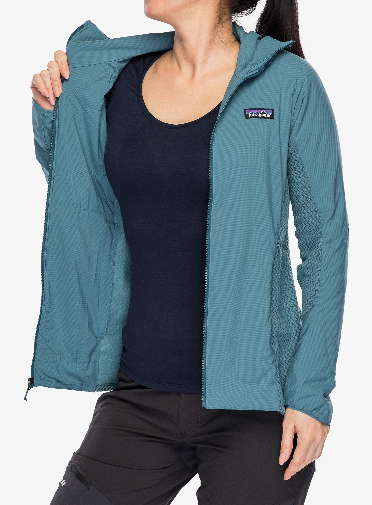 Hybridní bunda dámská Patagonia Nano-Air Light Hybrid Hoody - wetland blue