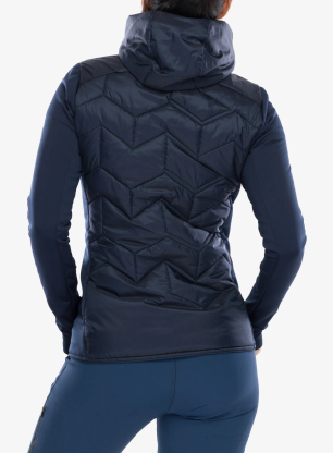 Hybridní bunda dámská Peak Performance Elevate Liner Hybrid Hood - blue shadow