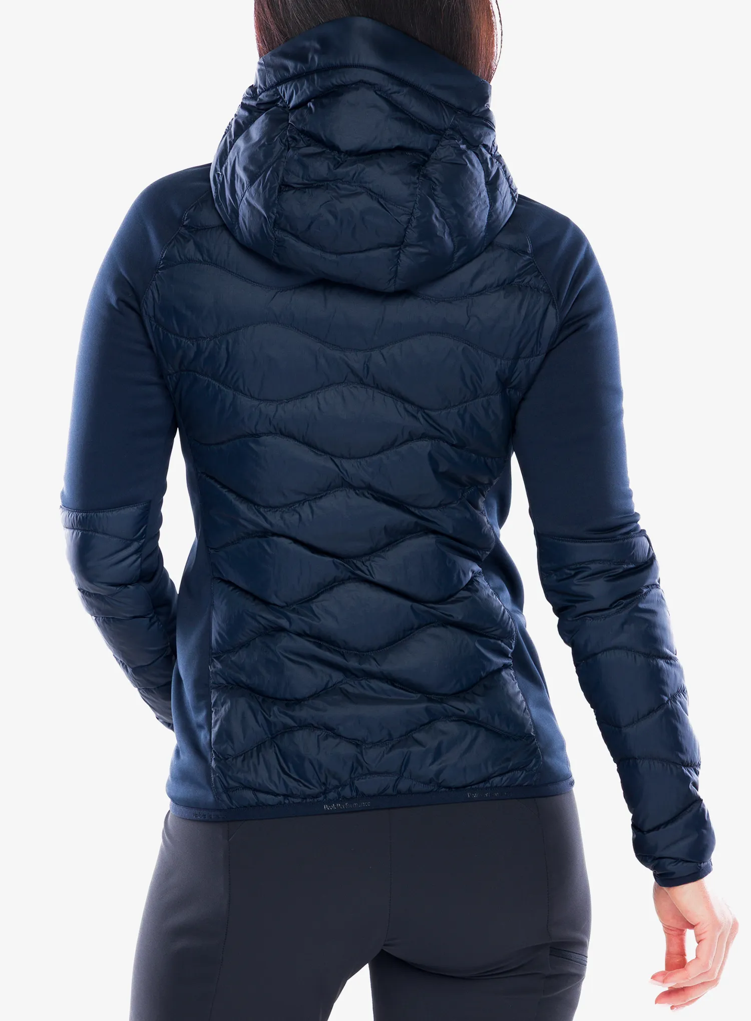 Hybridní bunda dámská Peak Performance Helium Down Hybrid Hood - blue shadow