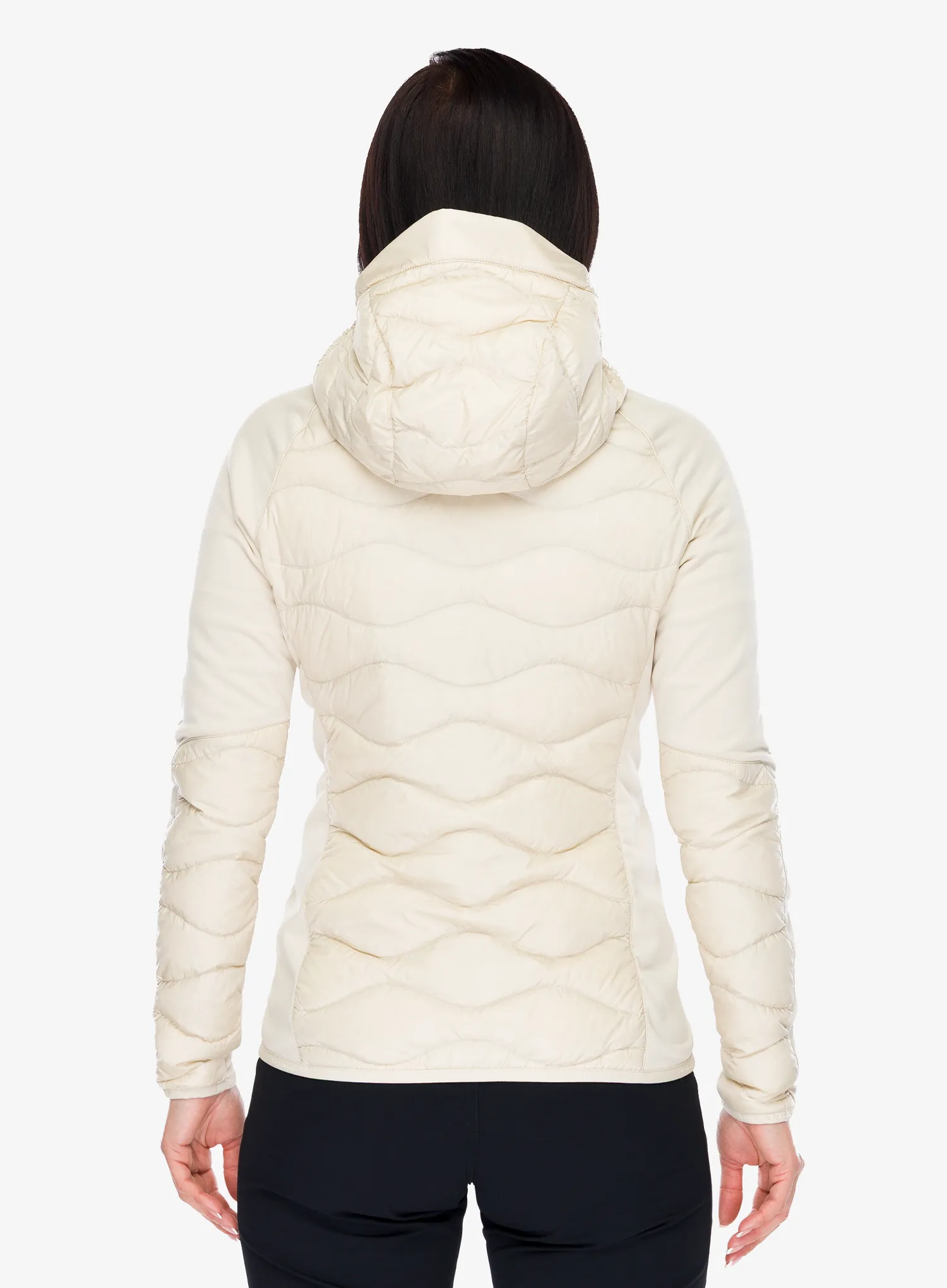Hybridní bunda dámská Peak Performance Helium Down Hybrid Hood - sand fog