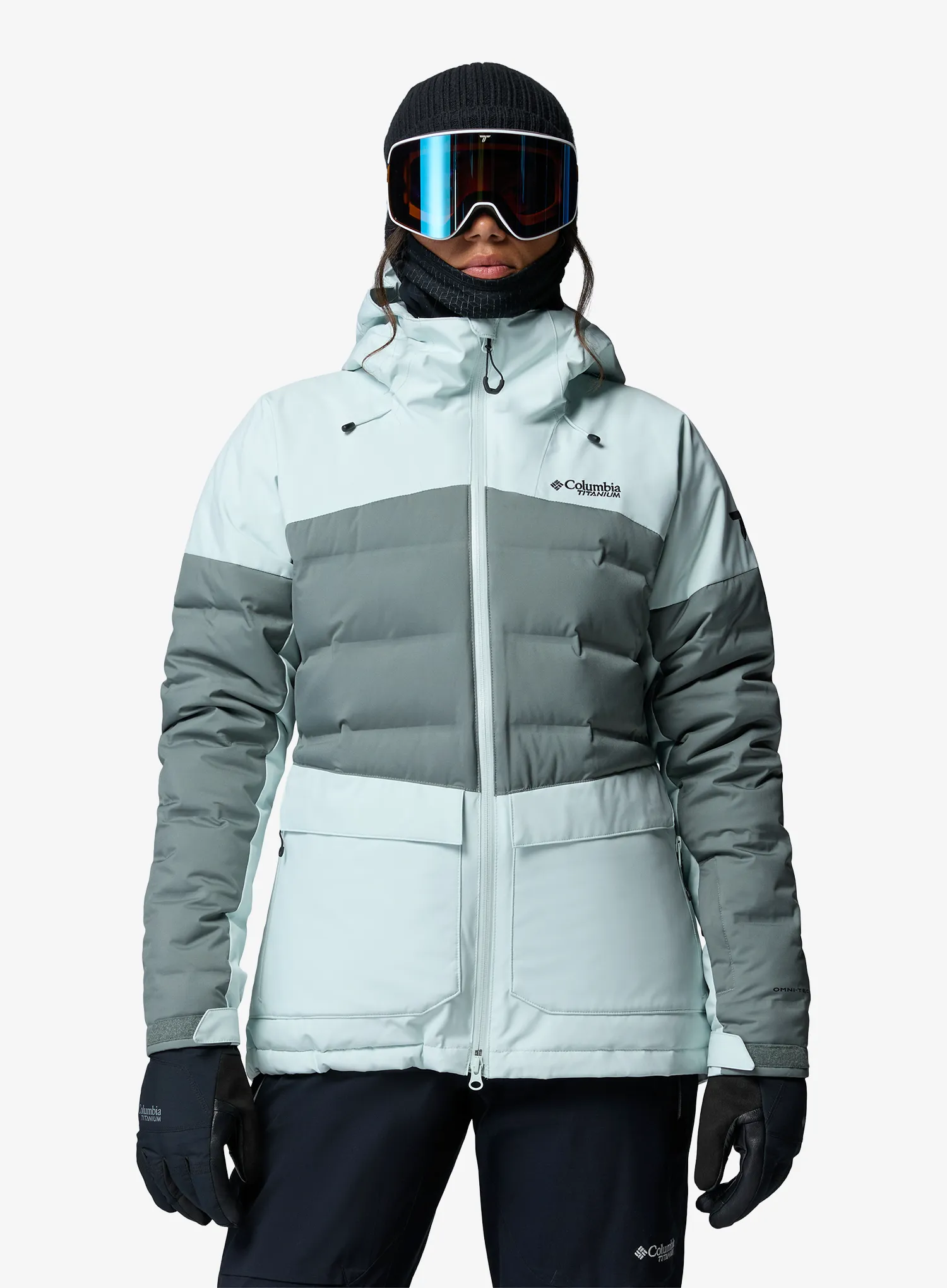 Dámská lyžařská bunda Columbia Glacier Ridge Down Jacket - tea light/sedona sage