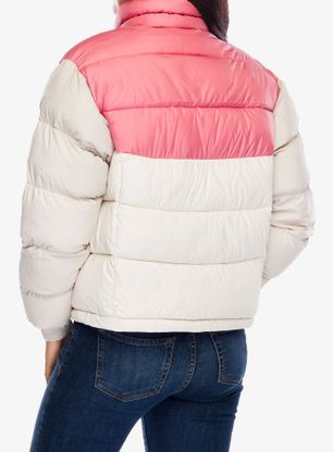Zateplená bunda dámská Columbia Pike Lake II Cropped Jacket - chalk/pink agave/dark stone