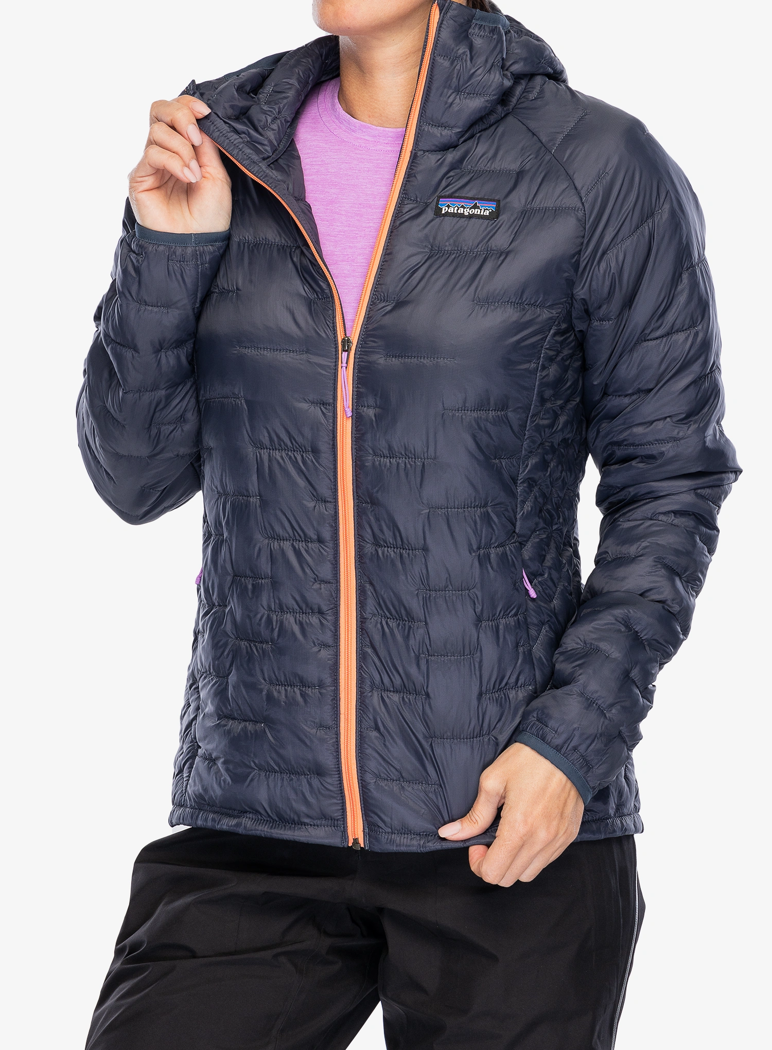 Zateplená bunda dámská Patagonia Micro Puff Hoody - smolder blue/p6 blue