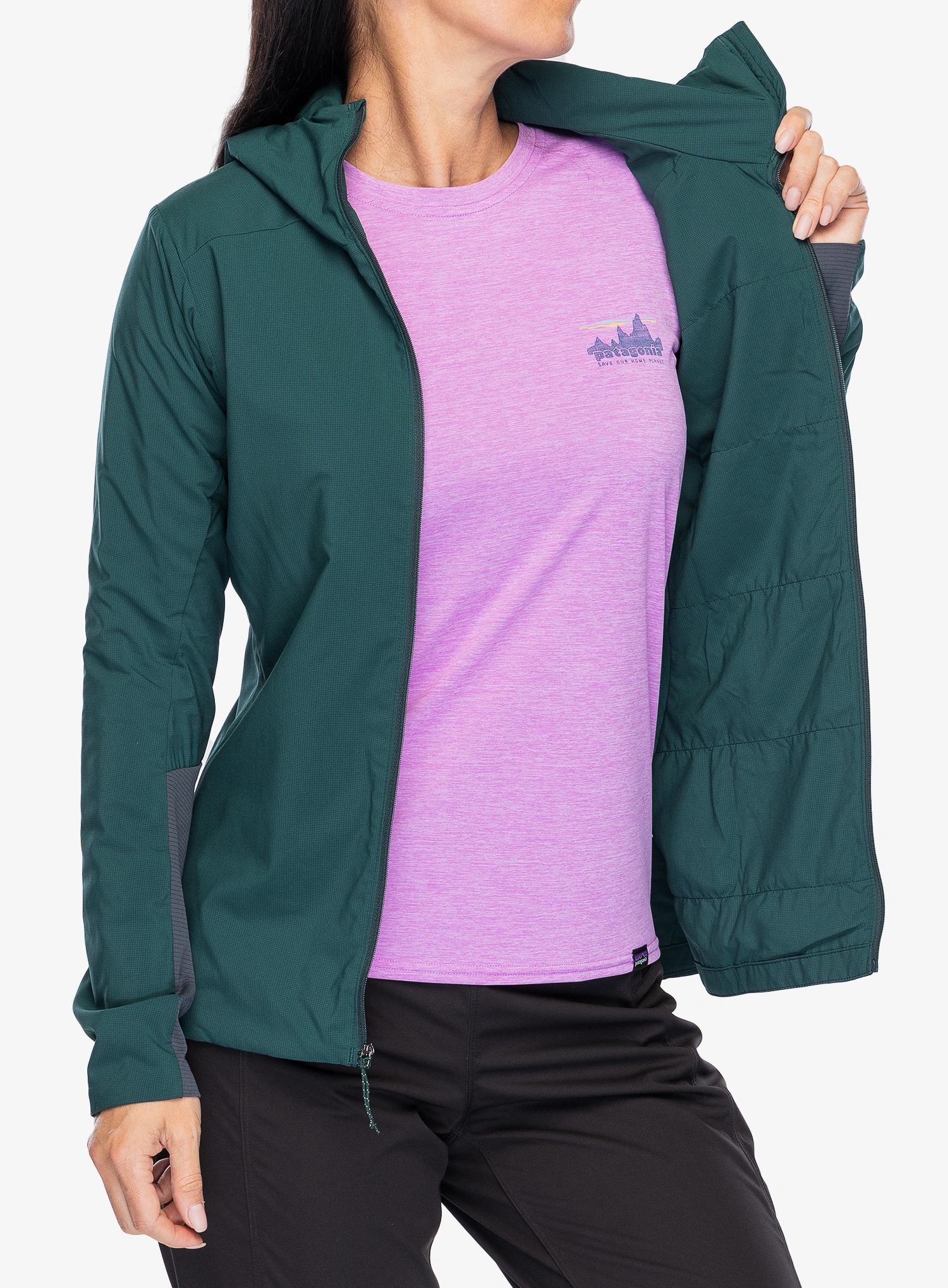 Zateplená bunda dámská Patagonia Nano-Air Ultralight Full-Zip Hoody - cascade green/green