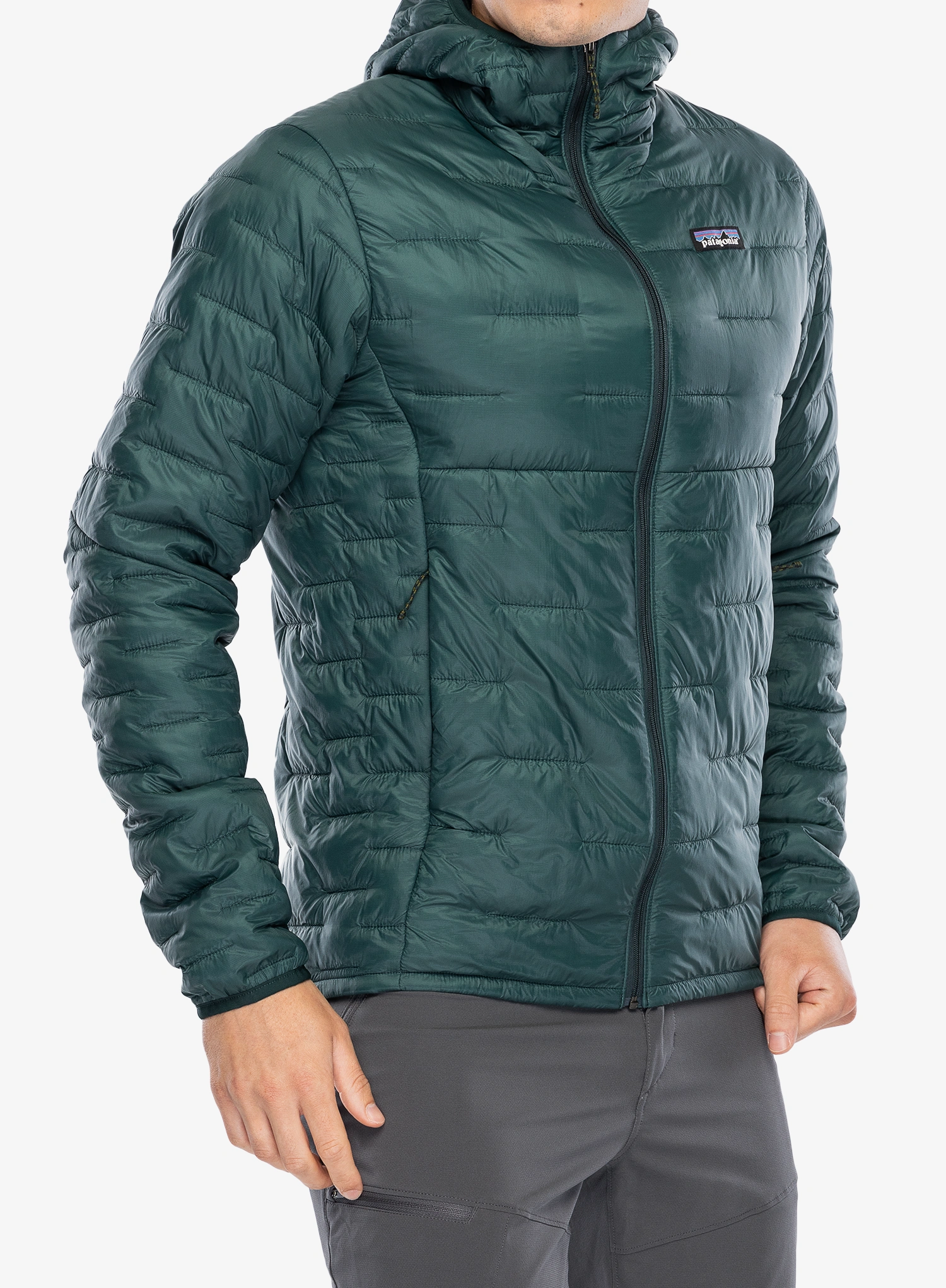 Zateplená bunda Patagonia Micro Puff Hoody - cascade green