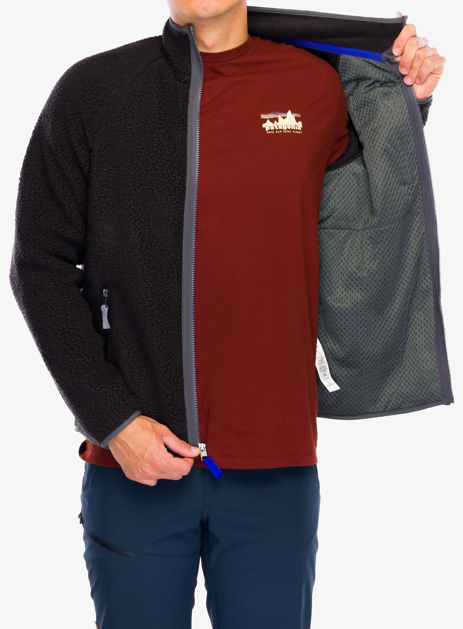 Fleecová bunda Patagonia Retro Pile Jacket - black/forge grey