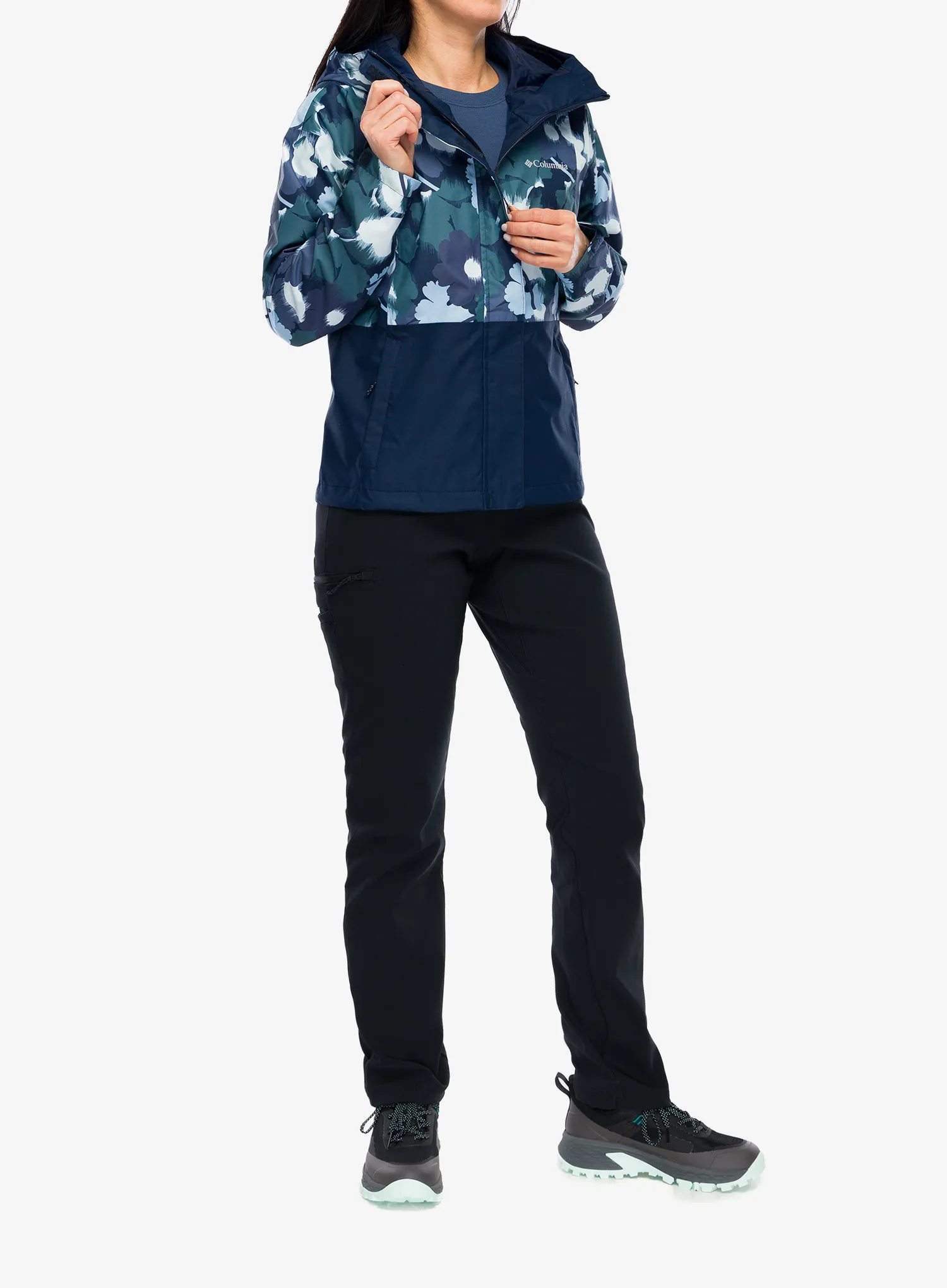 Dámská bunda do deště Columbia Hikebound Printed Jacket - collegiate navy/coll navy