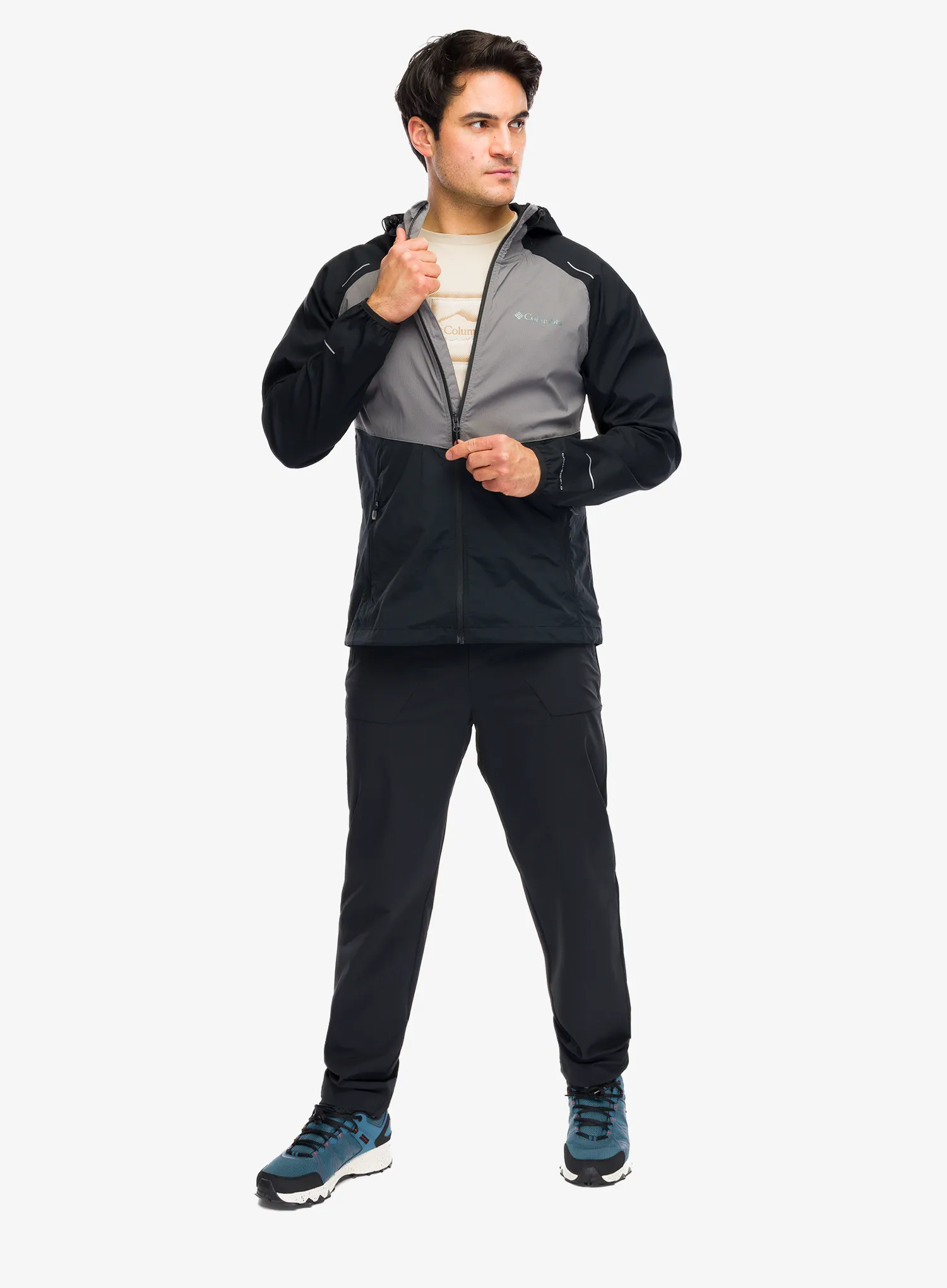 Větrovka Columbia Tech II Wind Full Zip - black/columbia grey