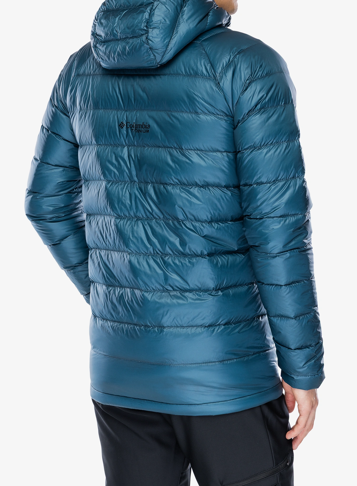 Péřová bunda Columbia Arctic Crest Down Hooded Jacket - everblue