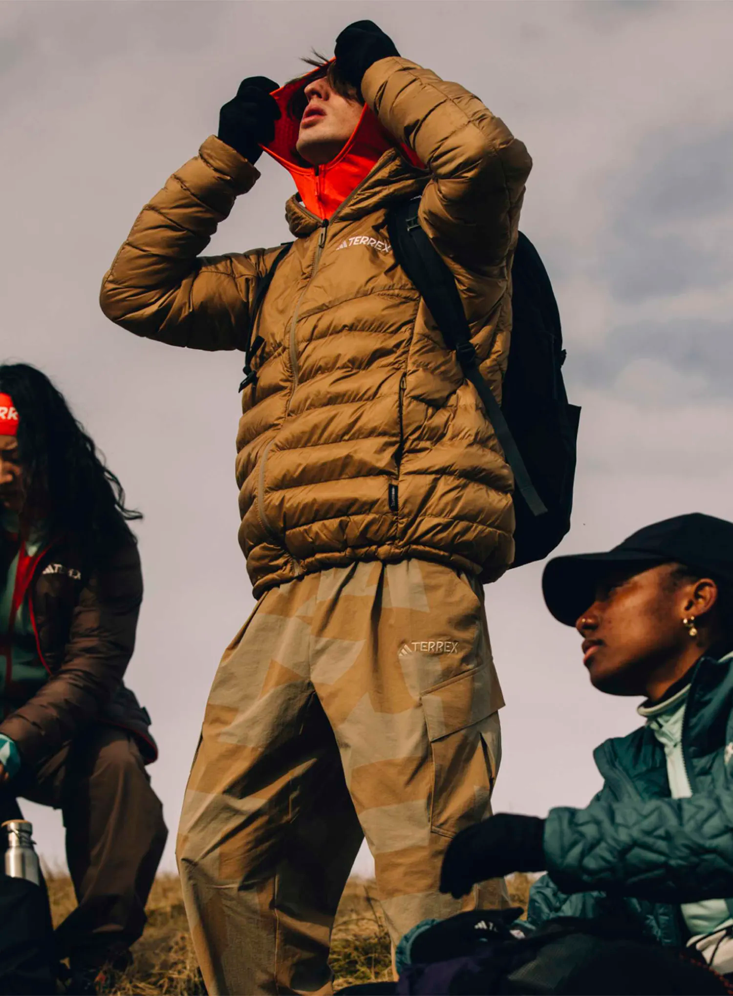 Dámská péřová bunda adidas TERREX Xpr Down J - earth strata