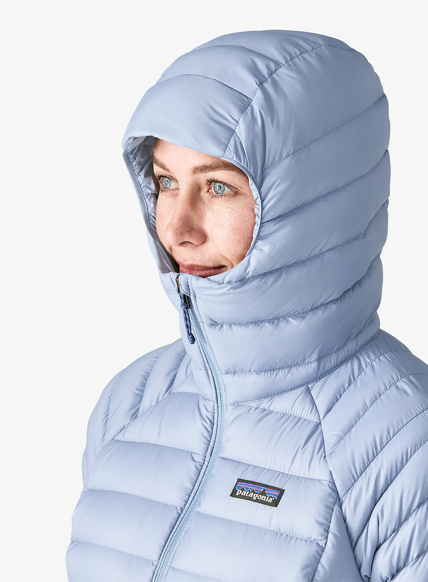 Dámská péřová bunda Patagonia Down Sweater Hoody - barnacle blue