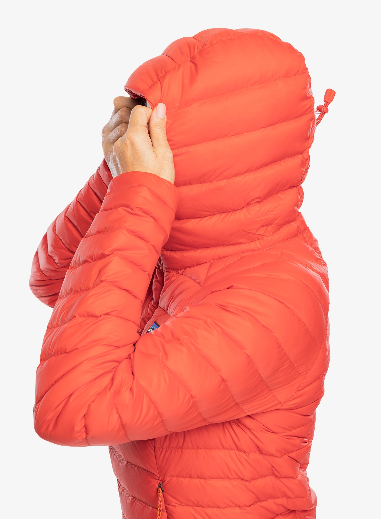 Dámská péřová bunda Patagonia Down Sweater Hoody - sizzle red