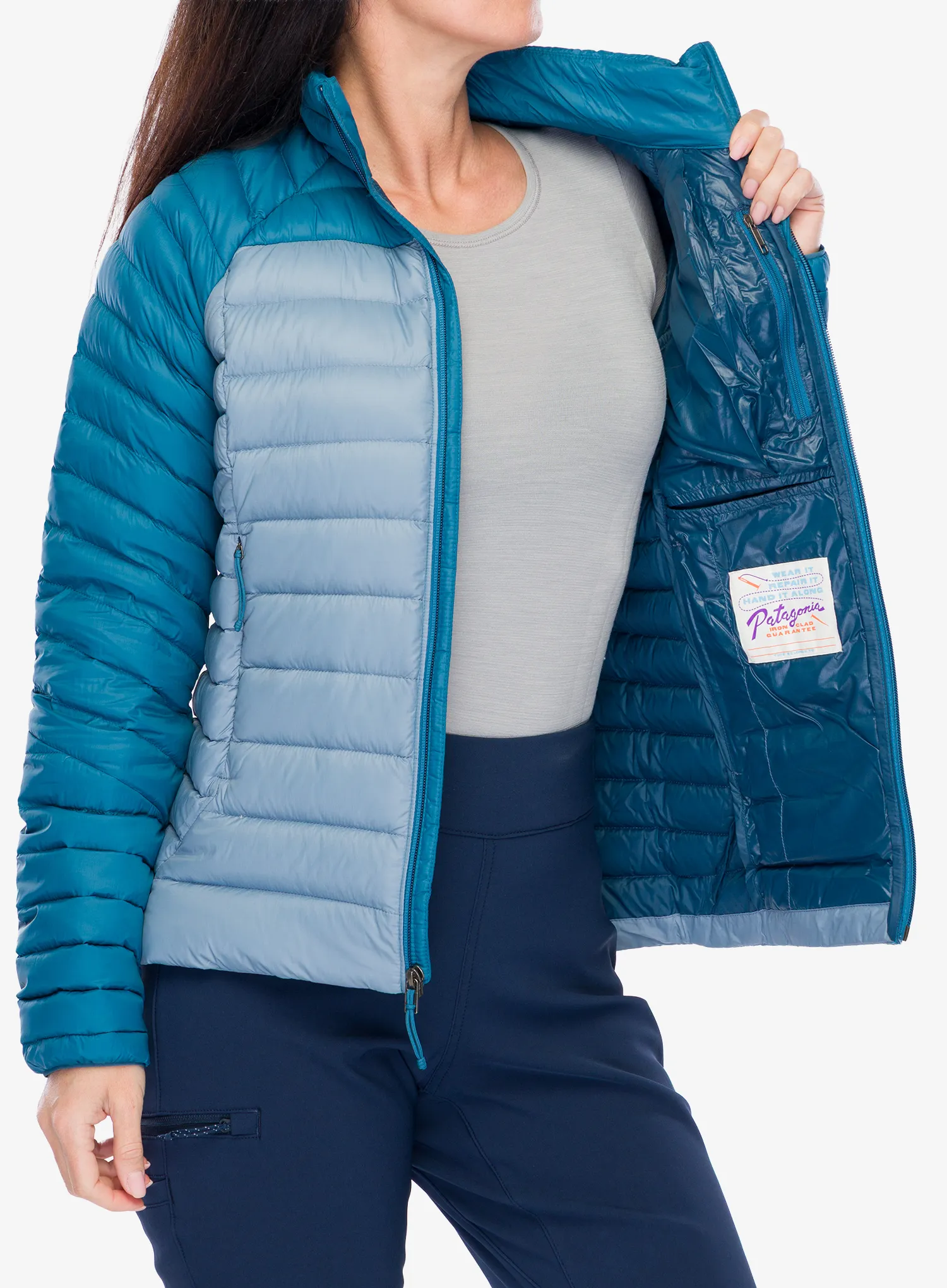 Dámská péřová bunda Patagonia Down Sweater - light plume grey