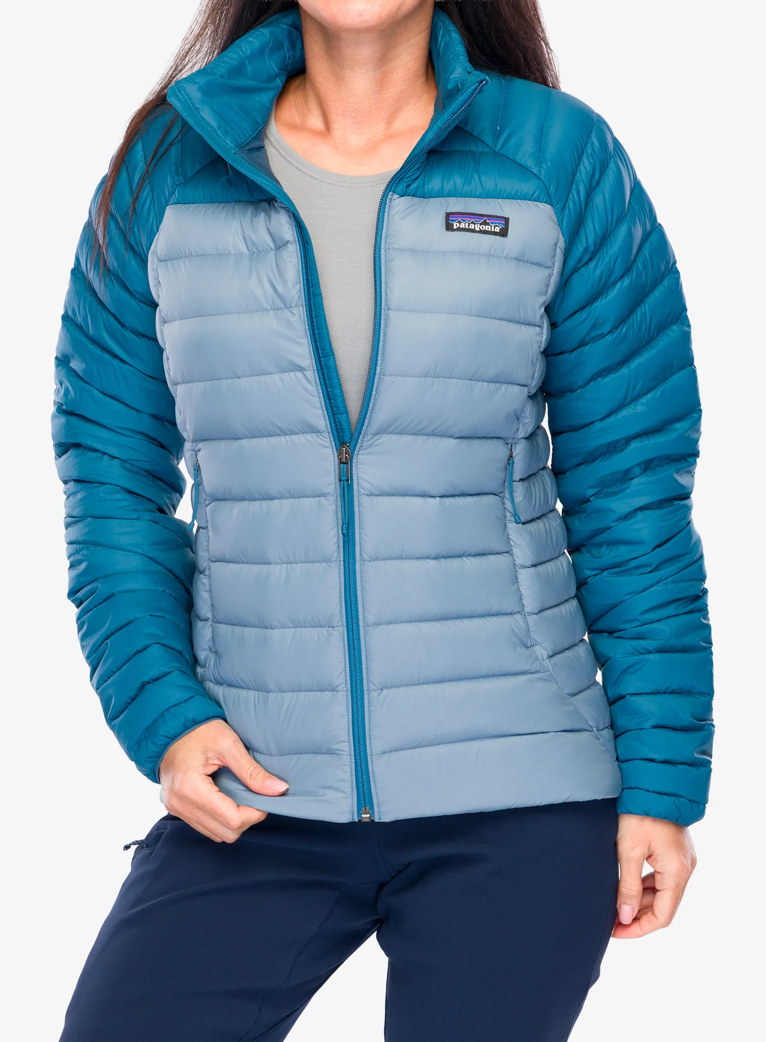 Dámská péřová bunda Patagonia Down Sweater - light plume grey