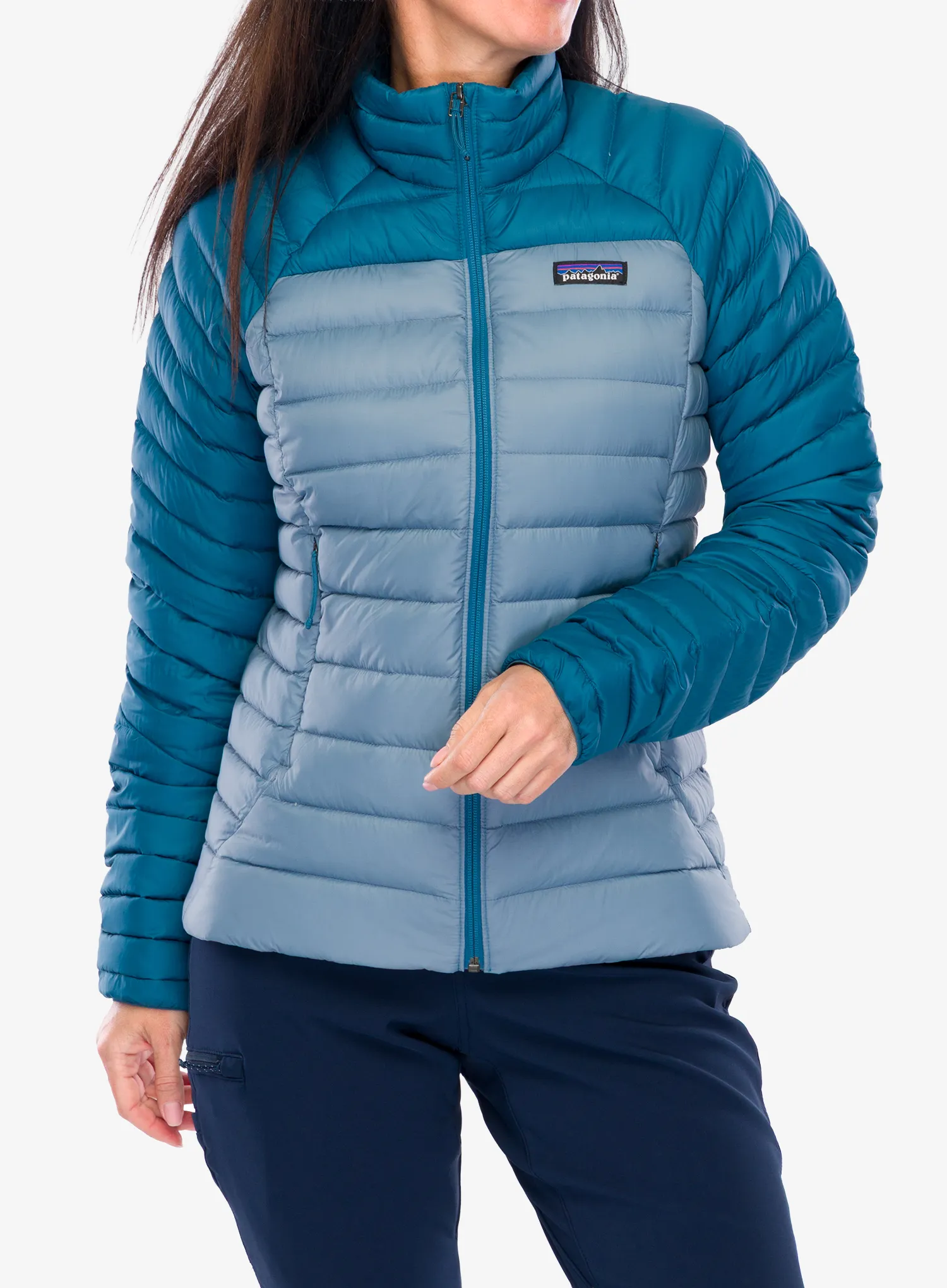 Dámská péřová bunda Patagonia Down Sweater - light plume grey