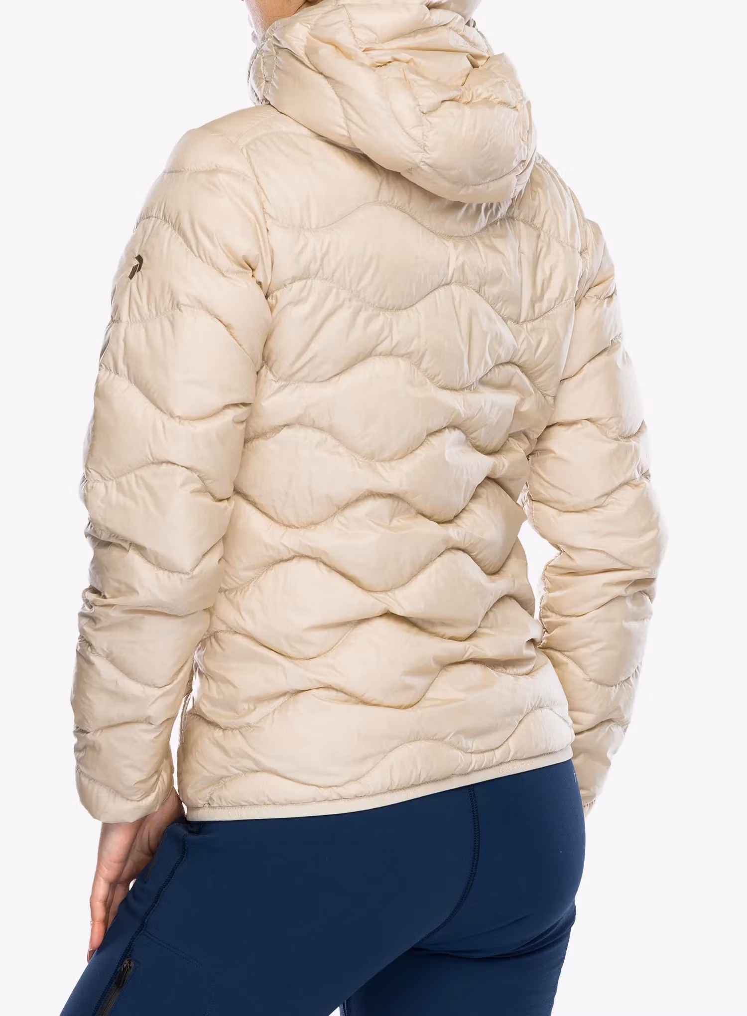 Dámská péřová bunda Peak Performance Helium Down Hood Jacket - sand fog