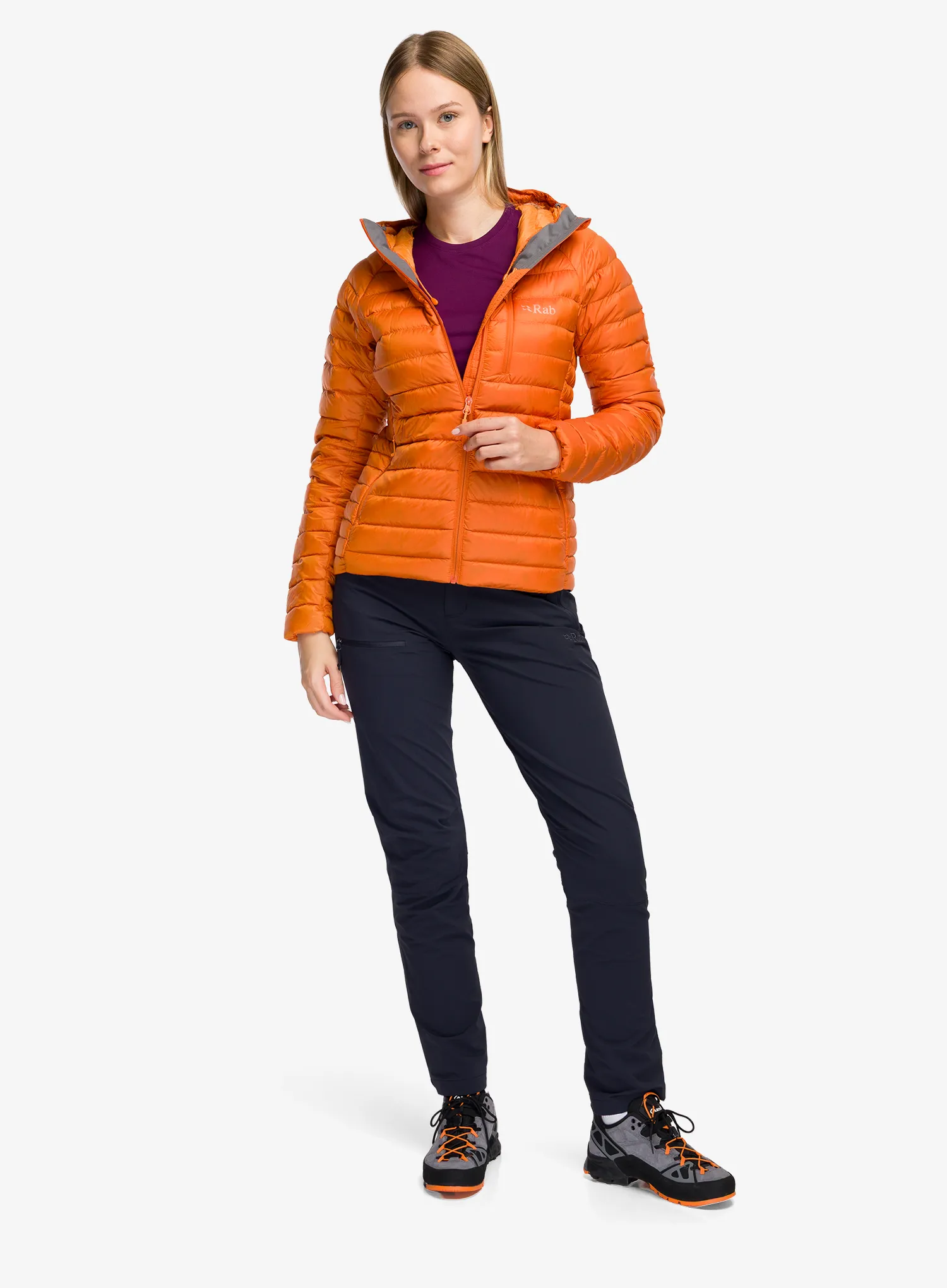 Dámská péřová bunda Rab Microlight Alpine Hoody - dark melba