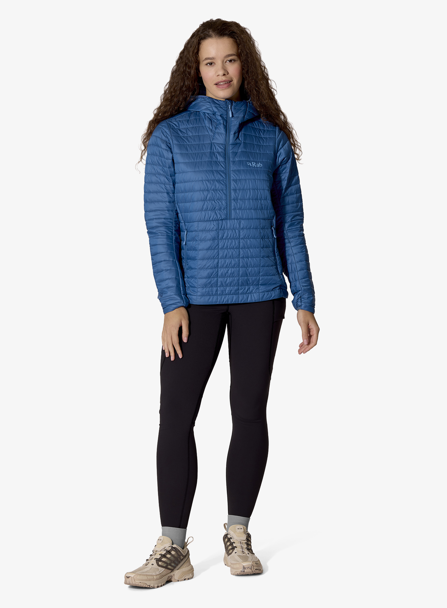 Dámská péřová bunda Rab Microlighter Pullover Hoody - dark bluebird