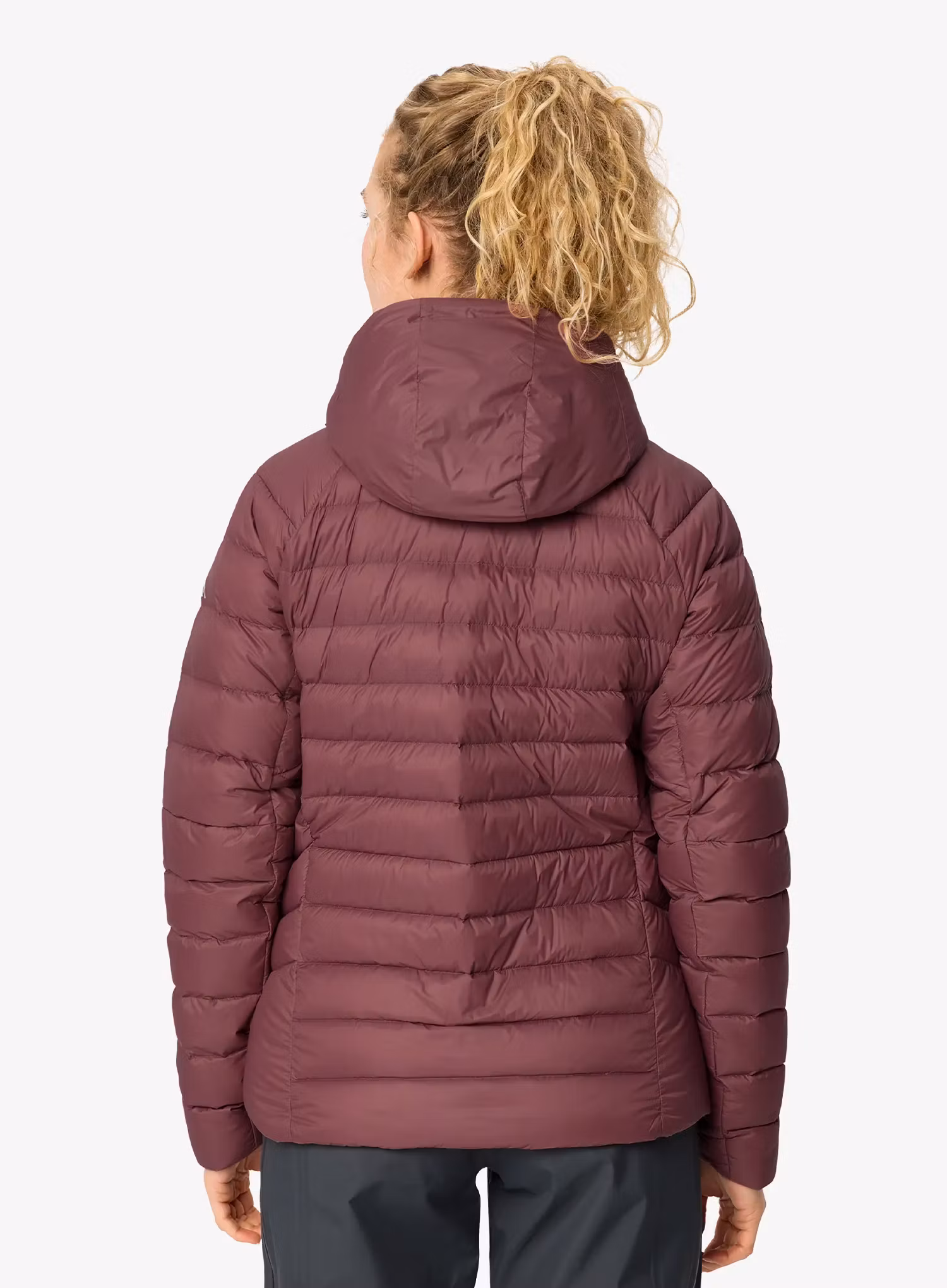 Dámská péřová bunda Vaude Monviso Down Hooded Jacket - ruby dusk