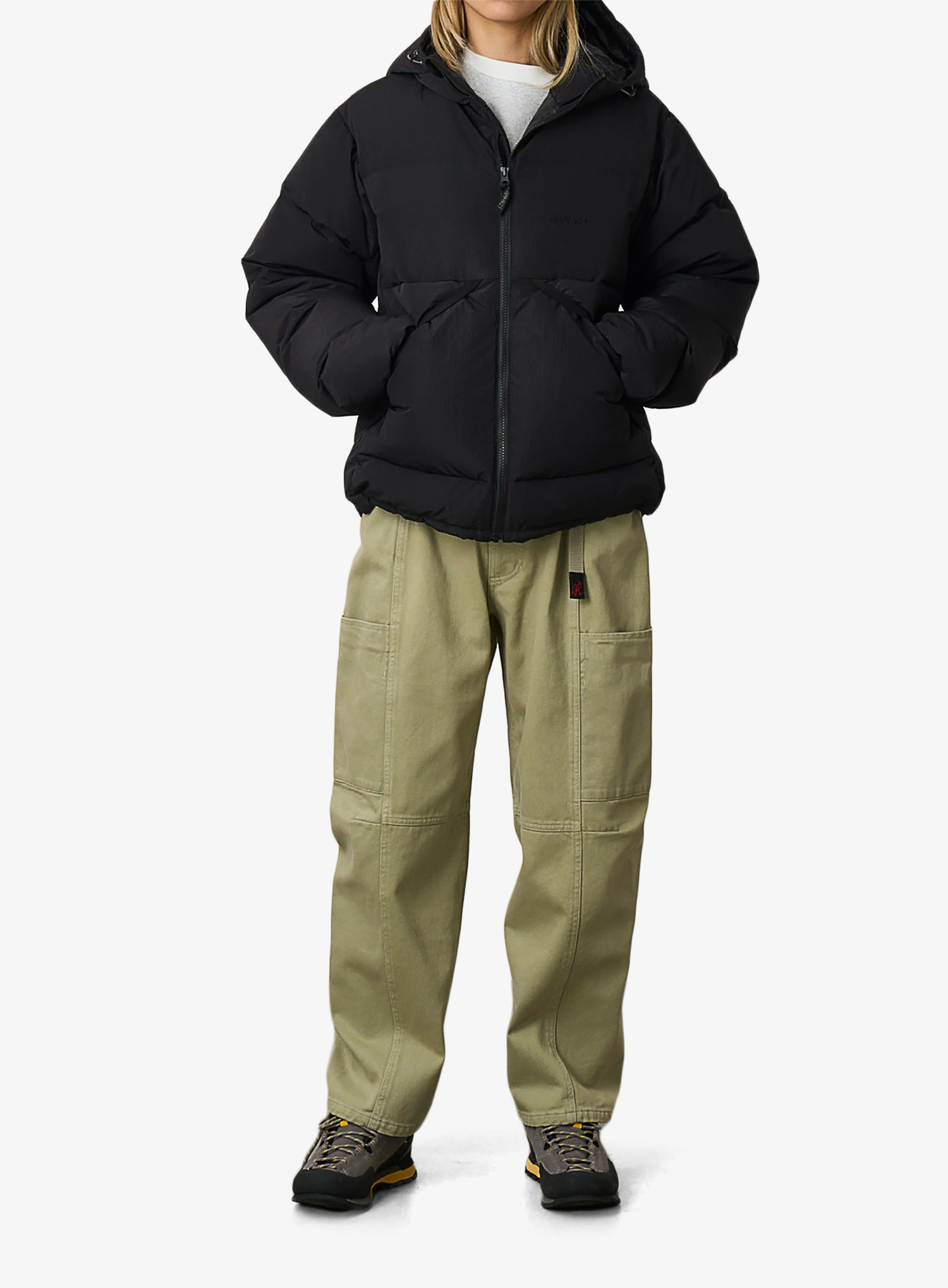 Péřová bunda Gramicci Down Puffer Hooded Jacket - black