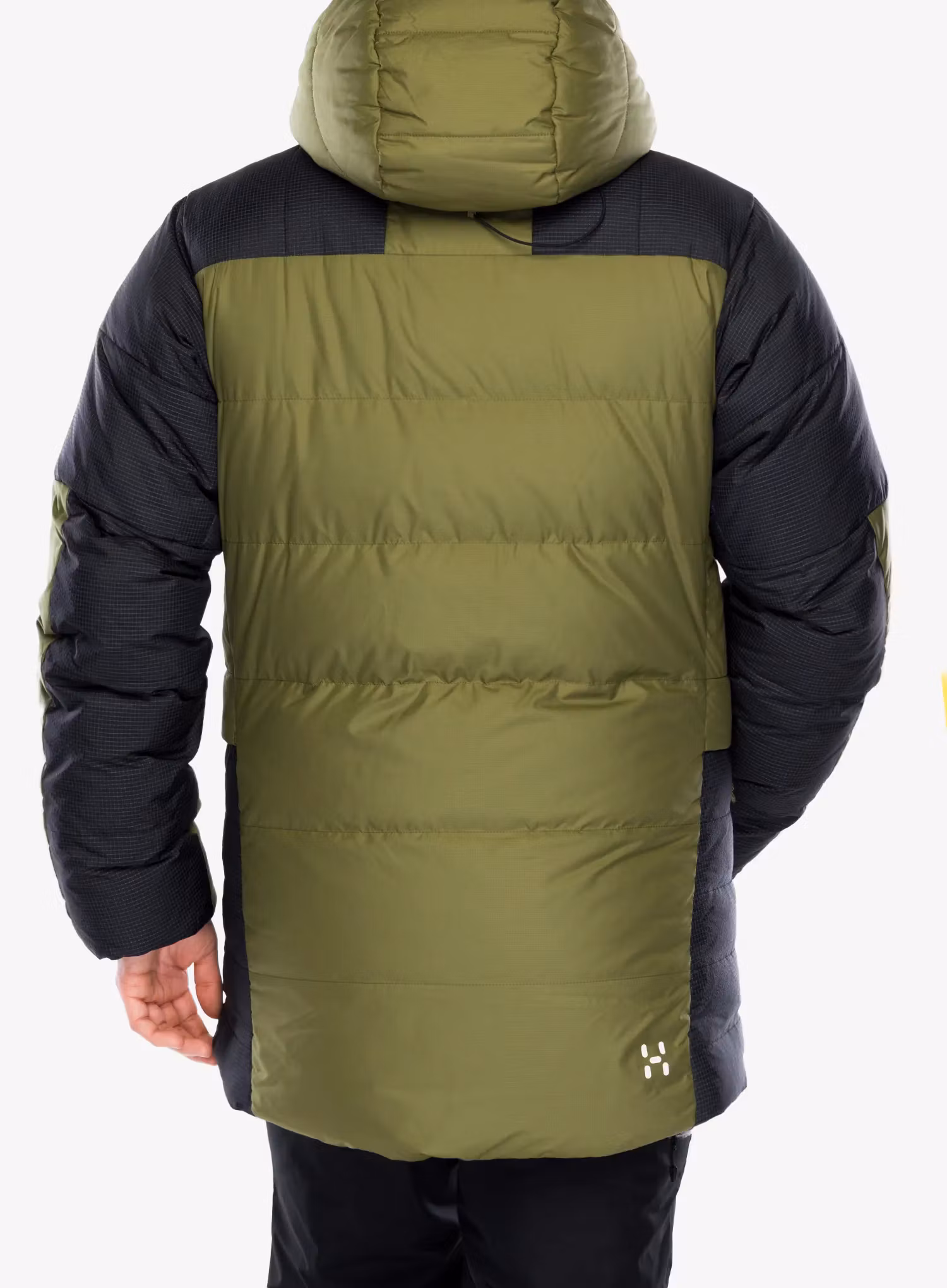 Péřová bunda Haglofs Riksgransen Down 850 Hood - olive green/true black