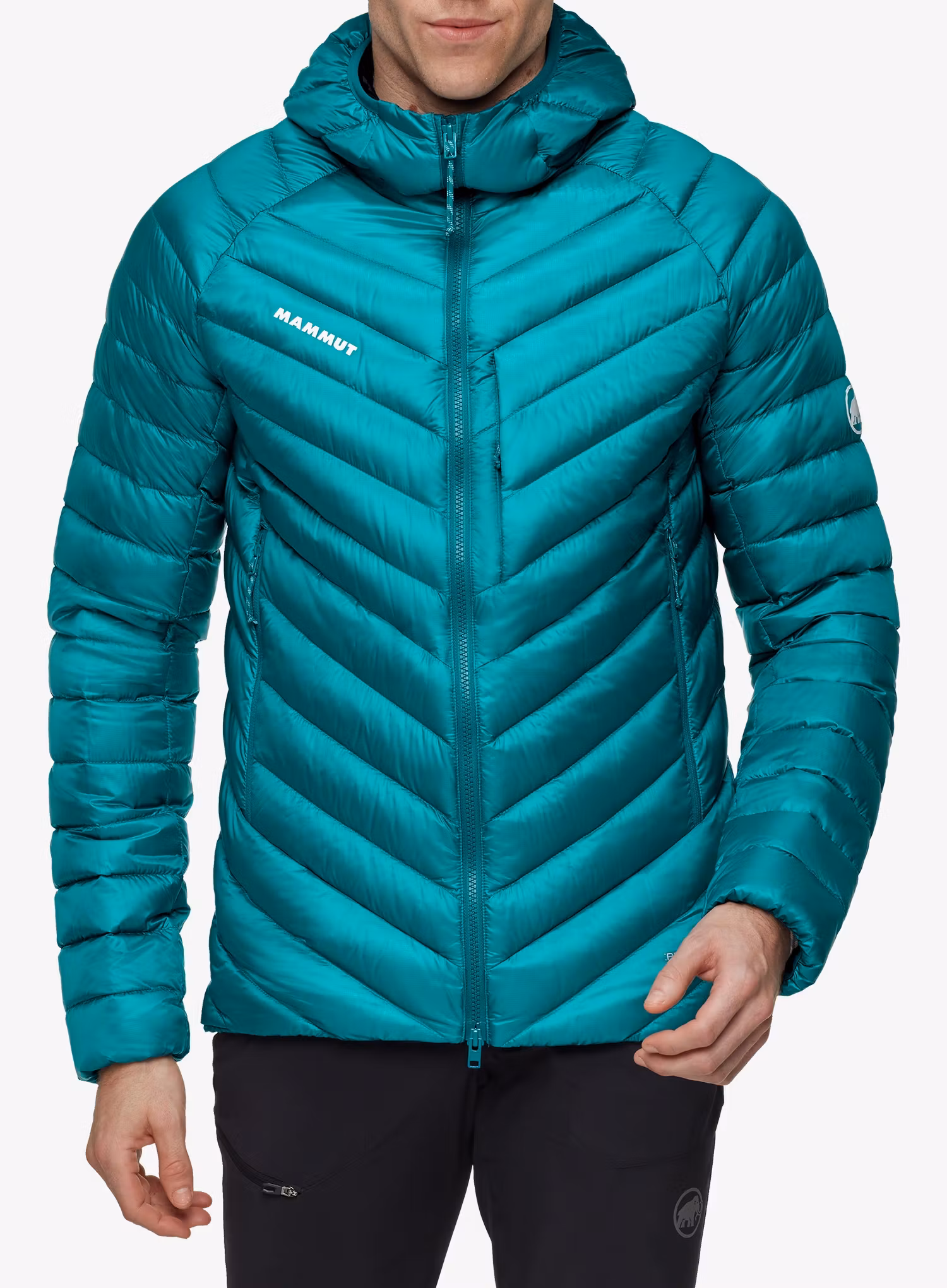 Péřová bunda Mammut Broad Peak IN Hooded Jacket - deep teal/black